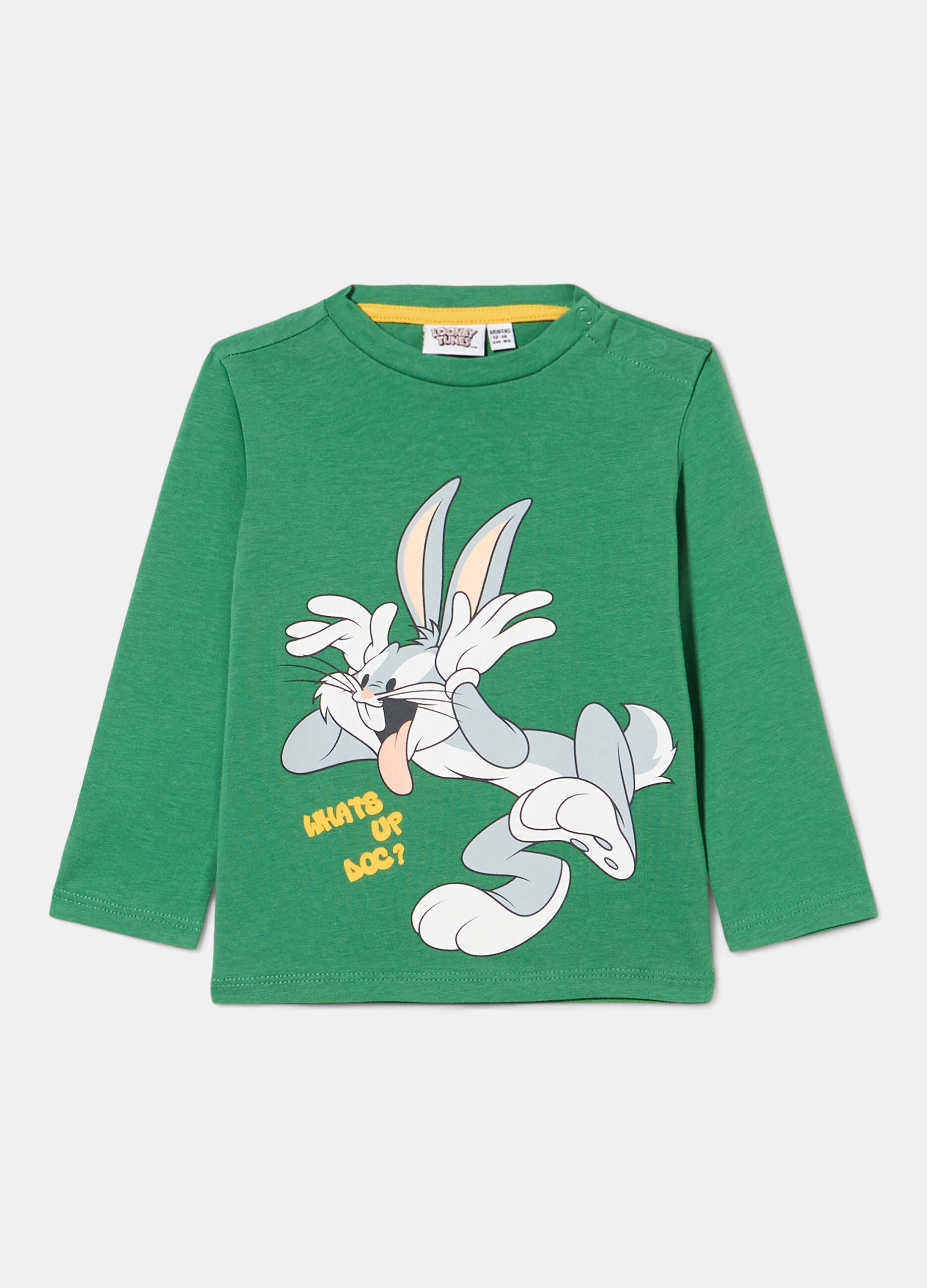 T-shirt a manica lunga in puro cotone Bugs Bunny neonato_0