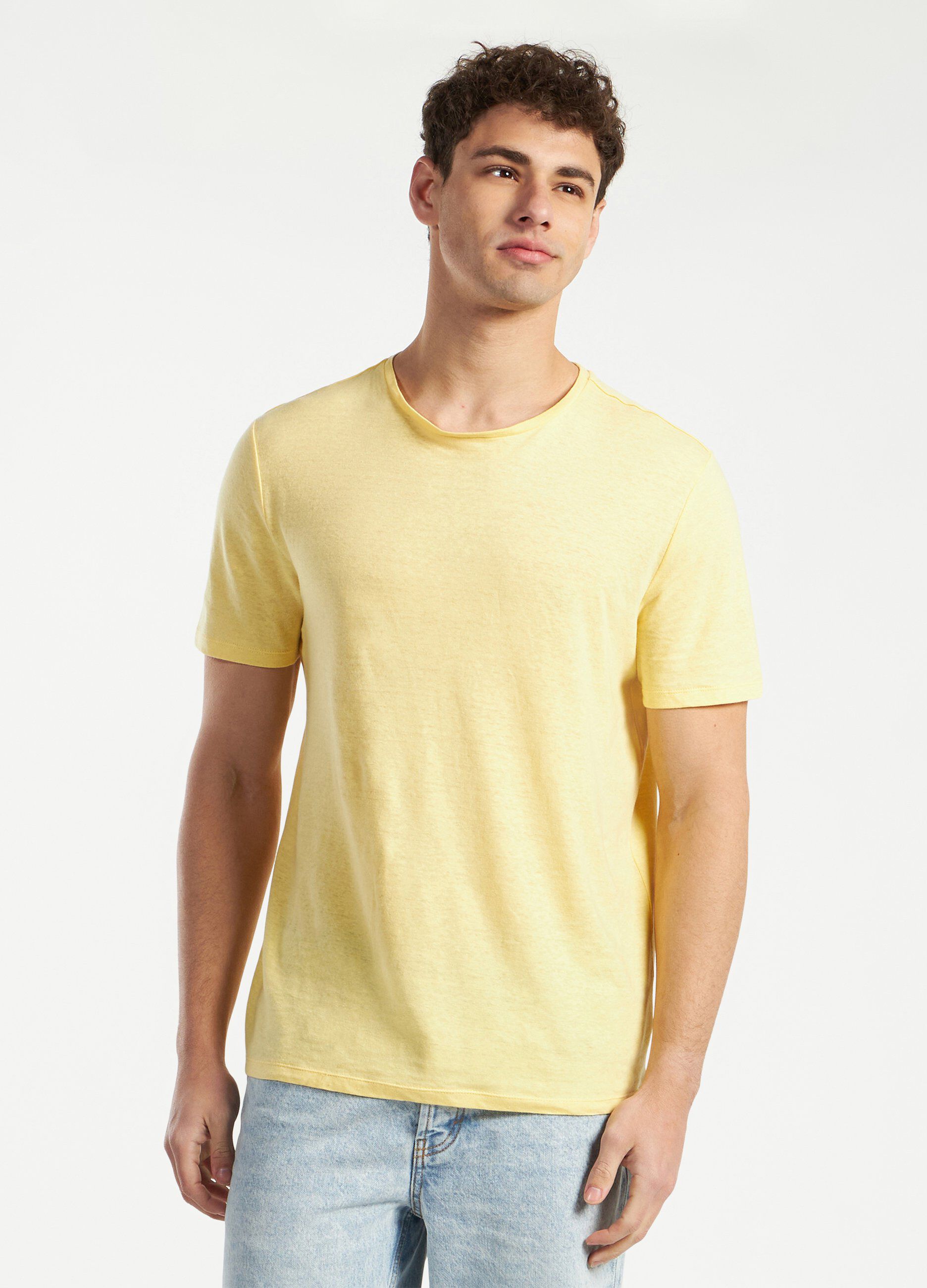 T-shirt in lino misto cotone uomo
