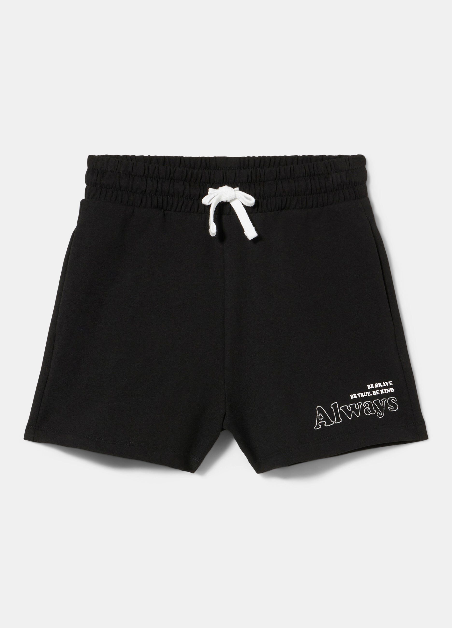 Shorts in felpa di cotone elasticizzato ragazzo_0