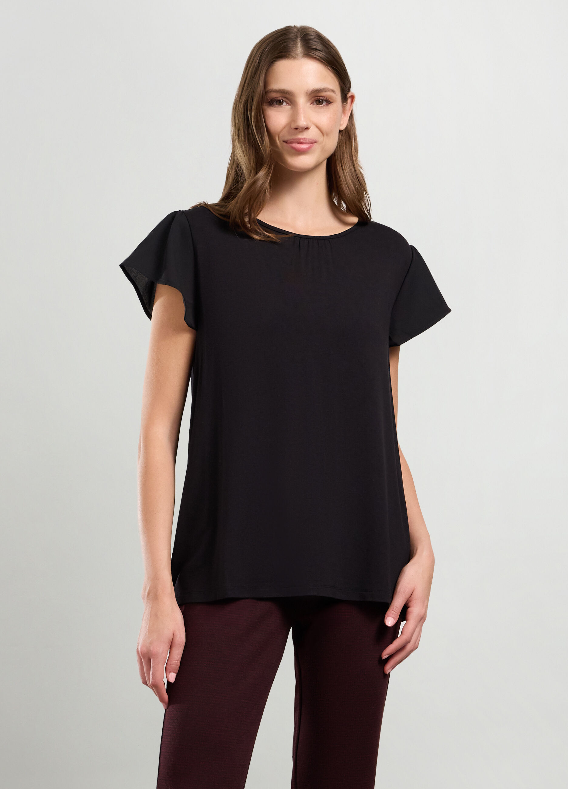 T-shirt in jersey di viscosa stretch donna_0