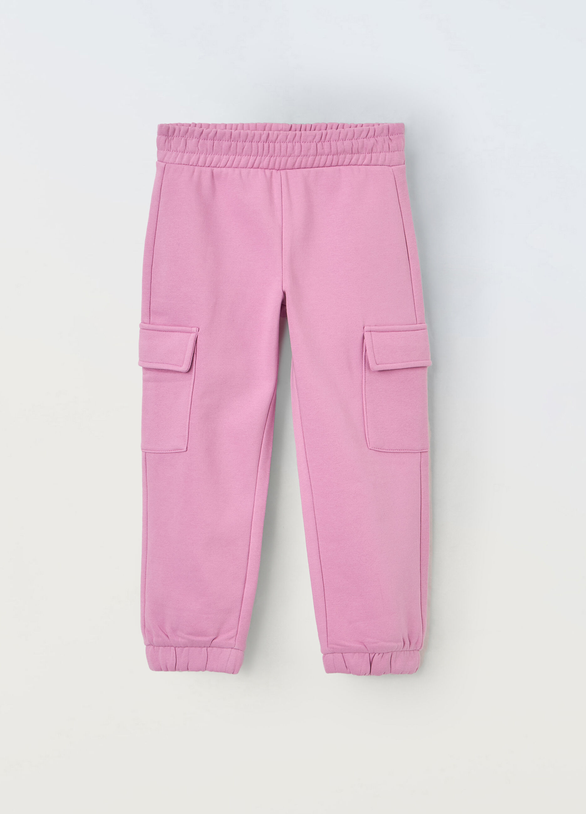 Jogger cargo in misto cotone bambina_0