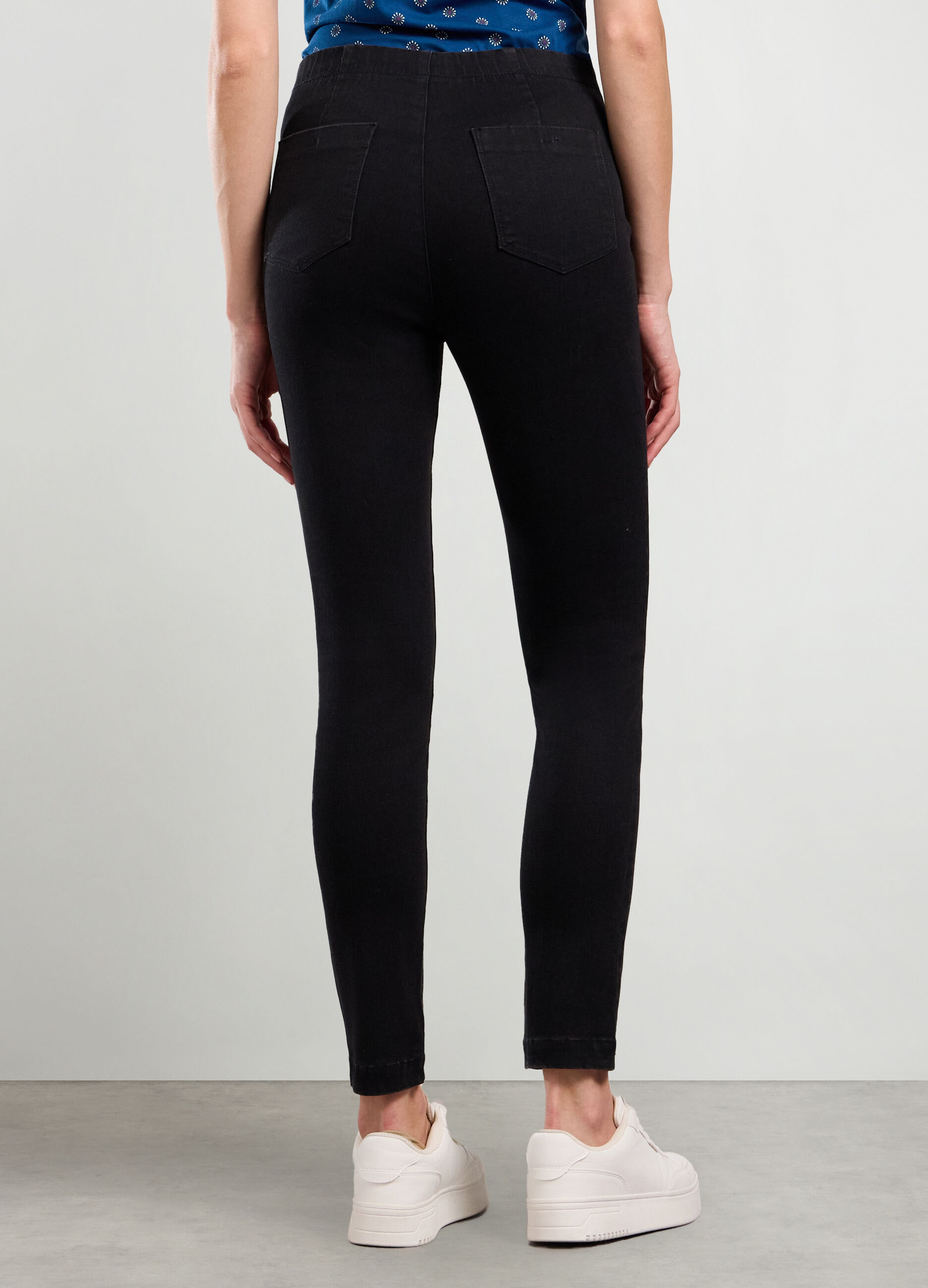 Treggings in denim di misto cotone stretch donna_1