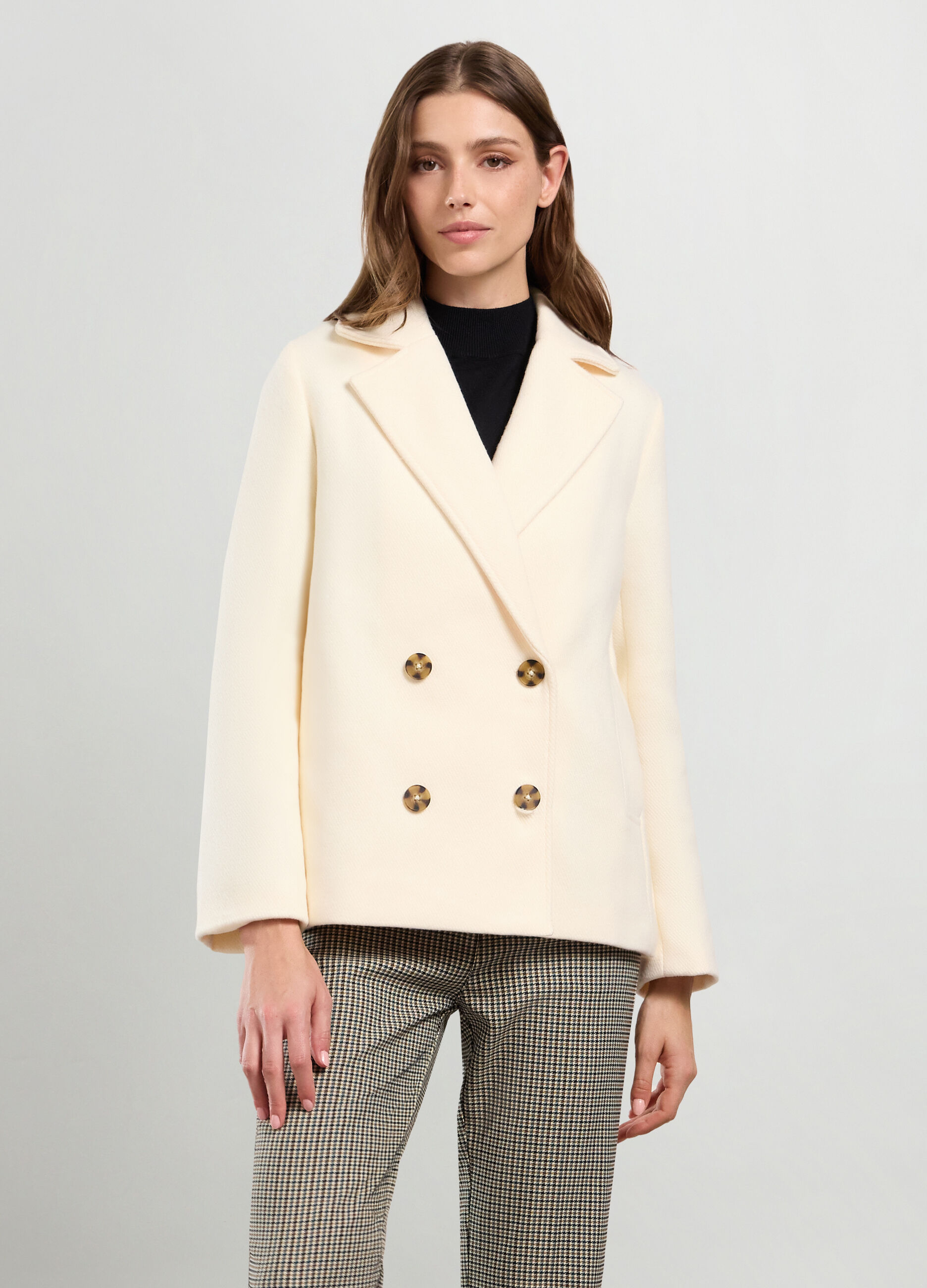 Cappotto corto in misto lana donna_0