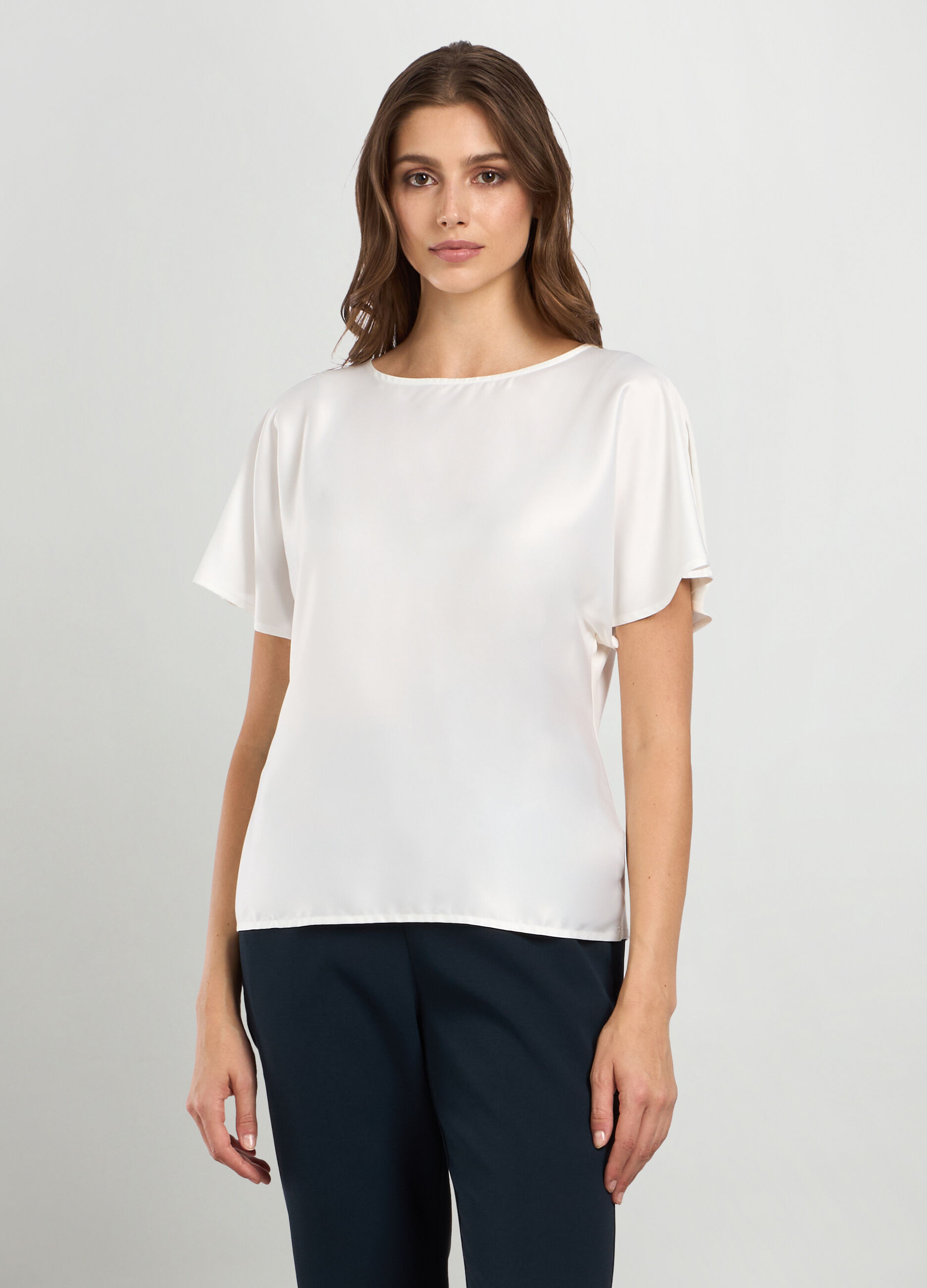 T-shirt kimono in raso di viscosa stretch_0