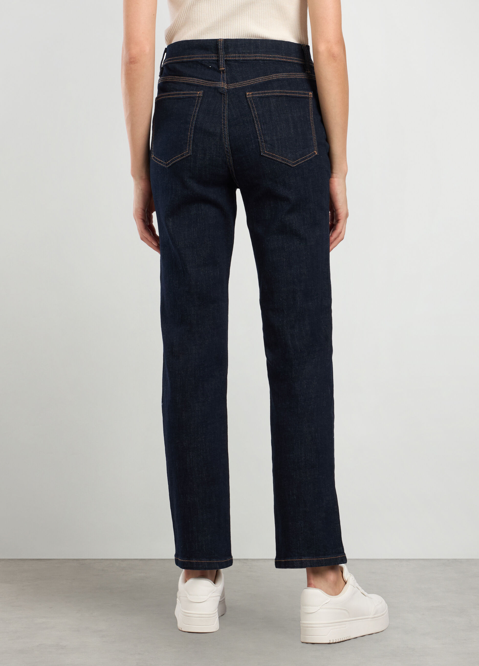 Pantaloni in denim in cotone stretch donna_1