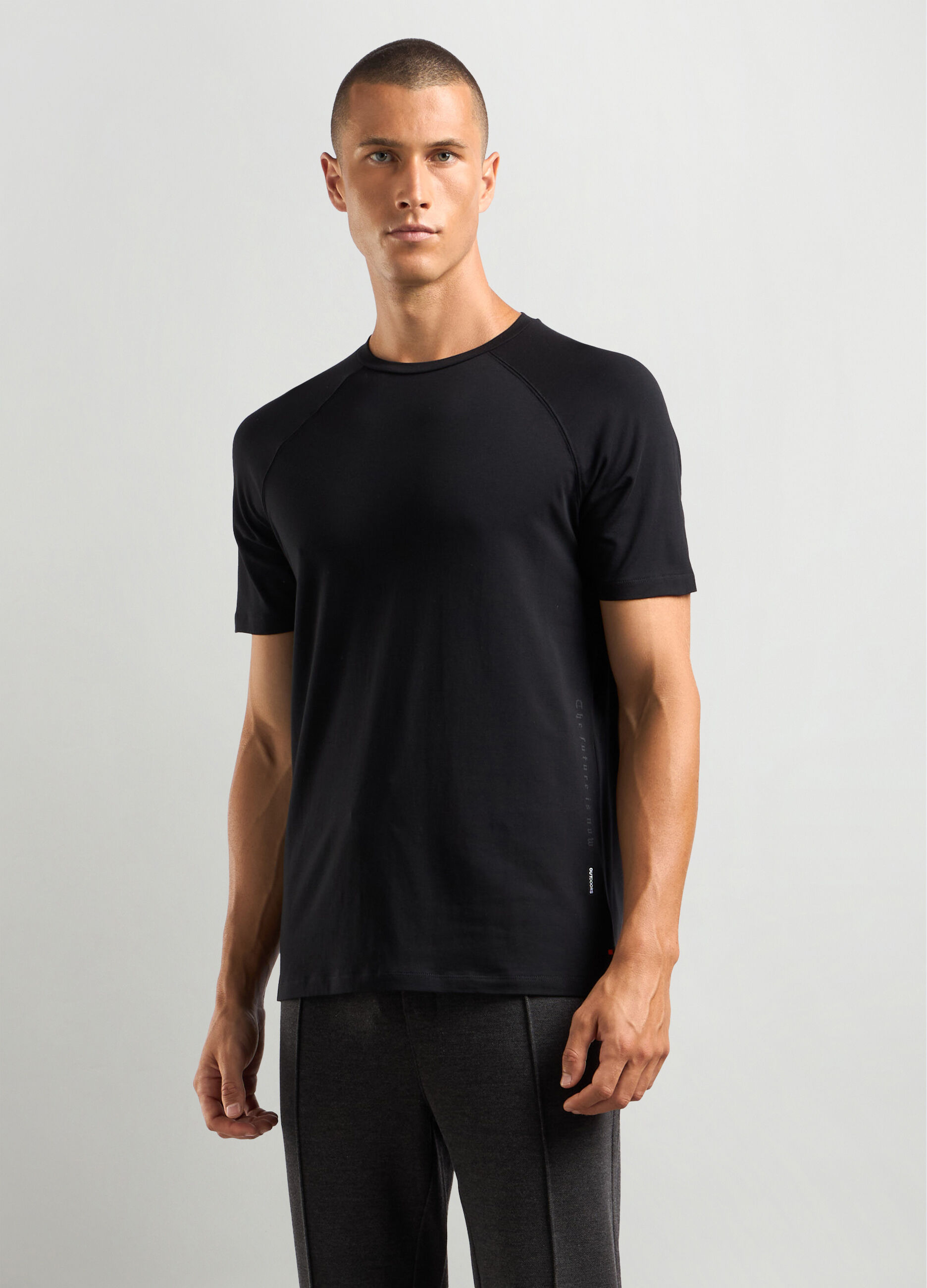 T-shirt in misto cotone e modal uomo_0