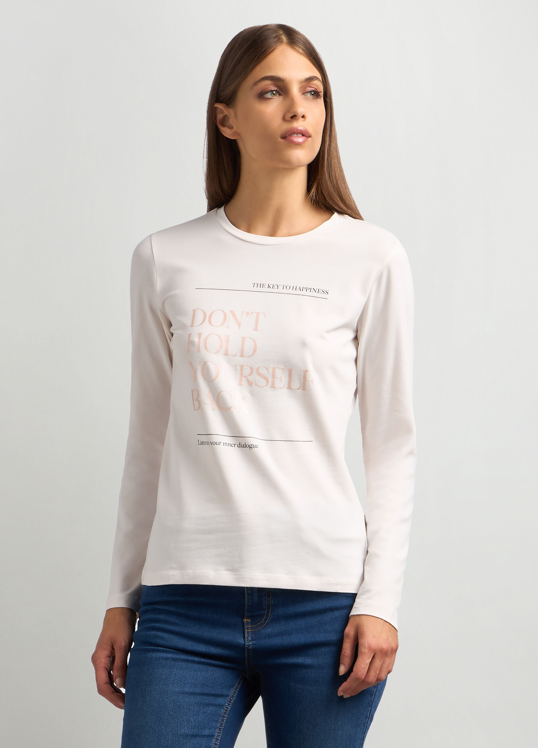 T-shirt in jersey di cotone stretch donna_0