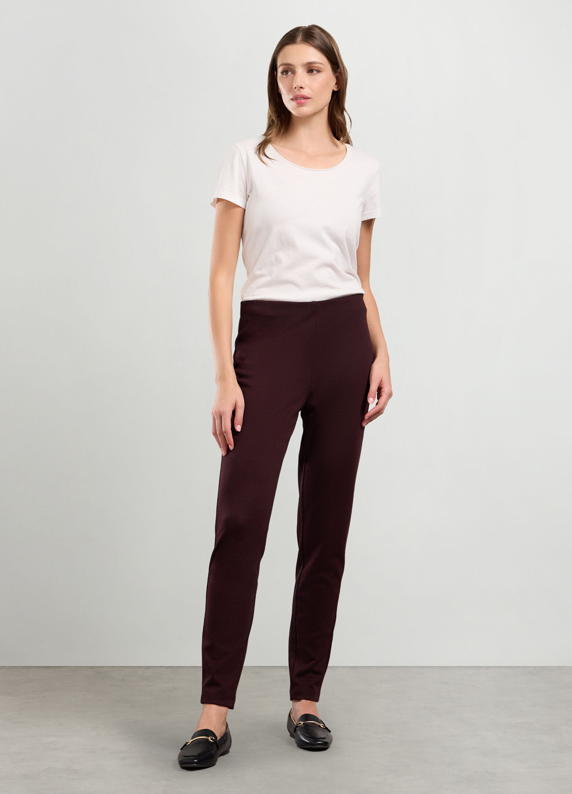 Pantaloni jacquard in misto viscosa donna_0