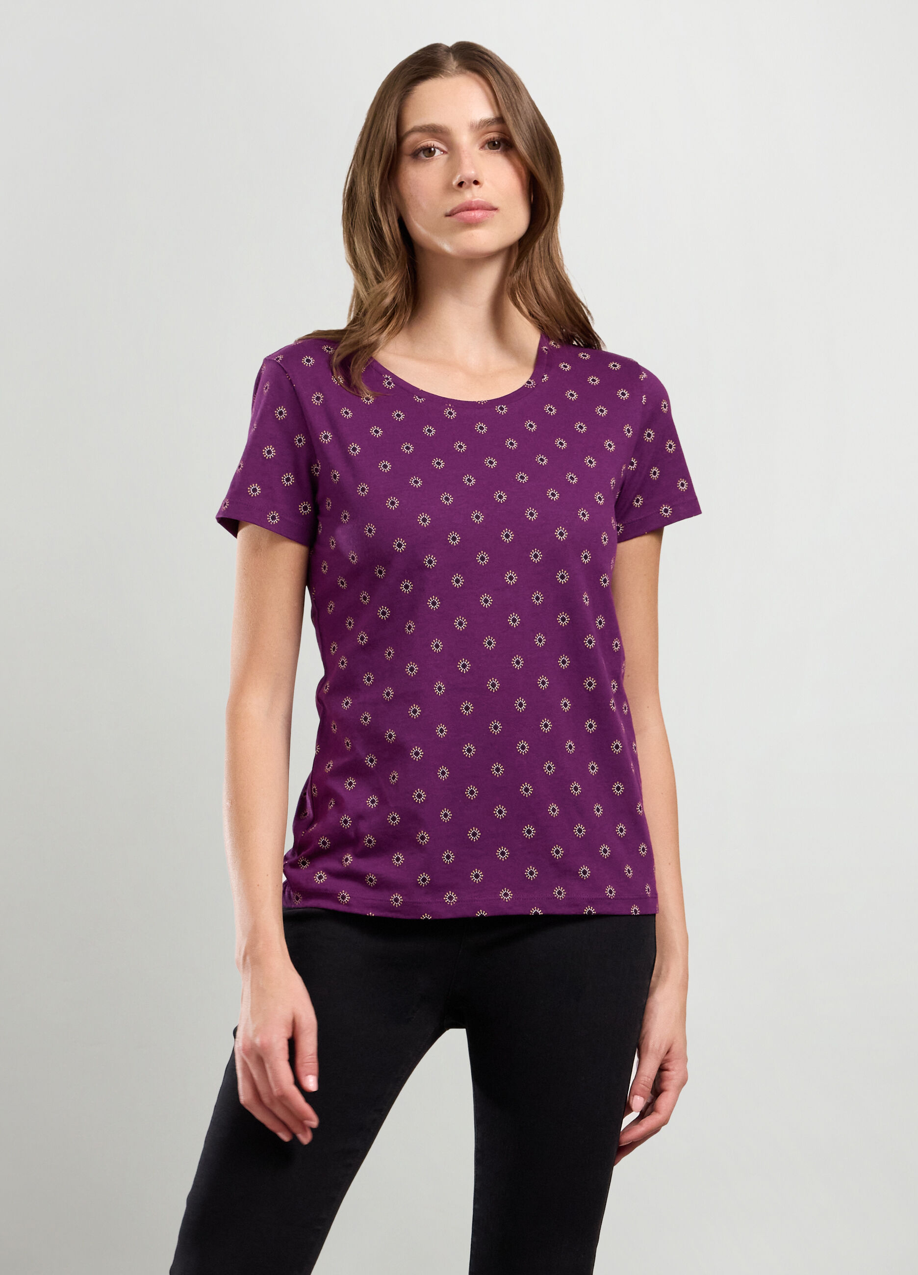 T-shirt in puro cotone con stampa donna_0