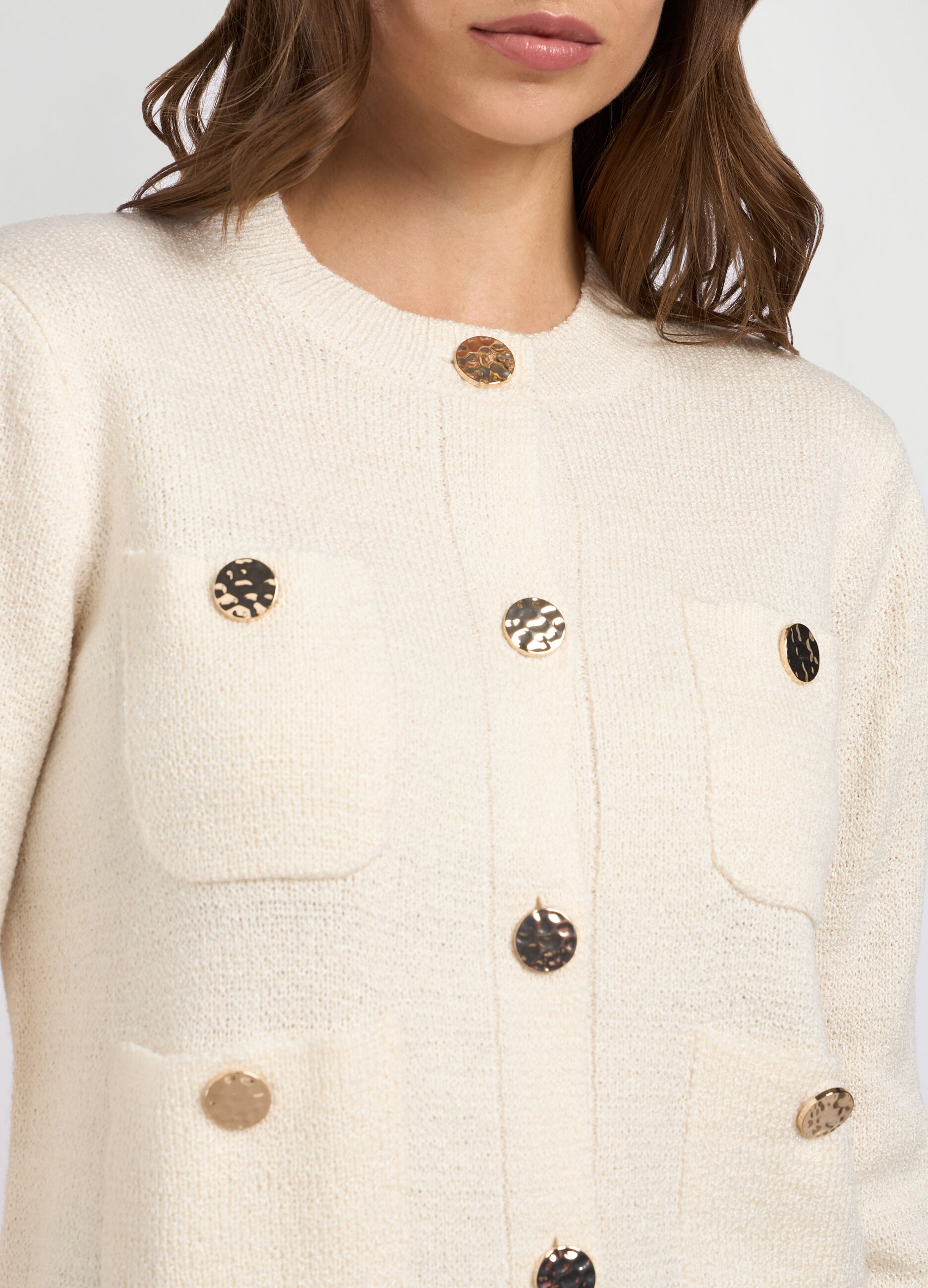 Cardigan tricot con tasche donna_2