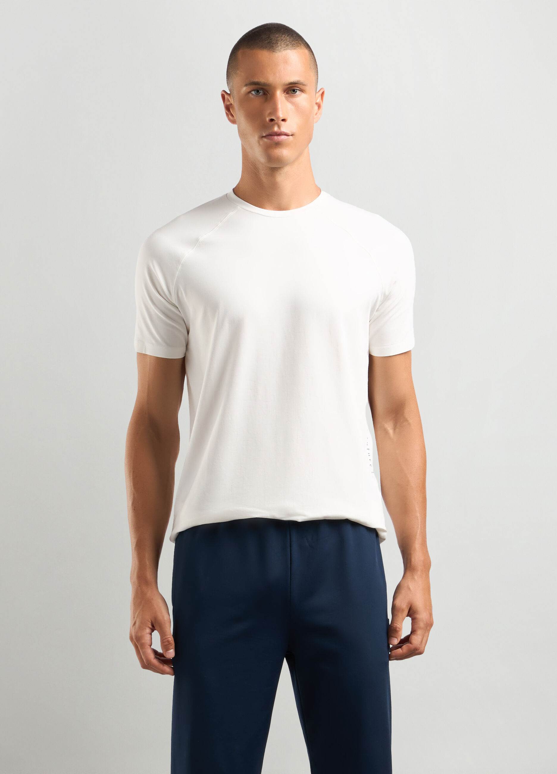 T-shirt in misto cotone e modal uomo_0