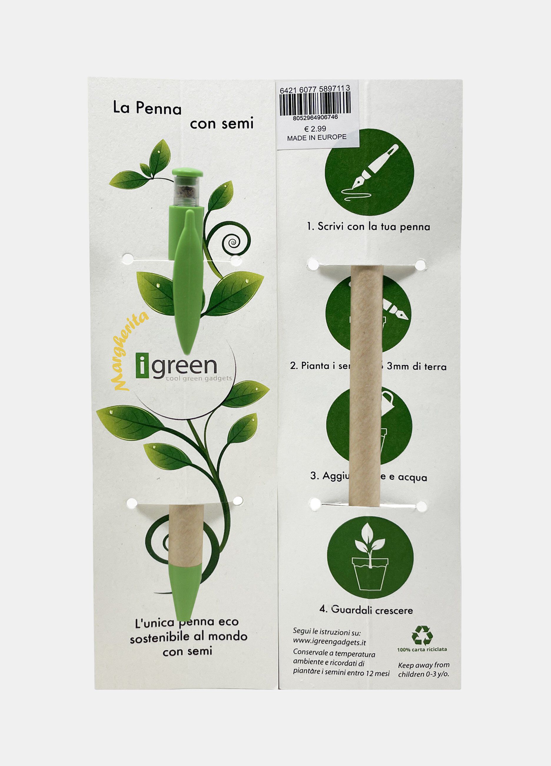Penna I green ecosostenibile con semi Made in Italy