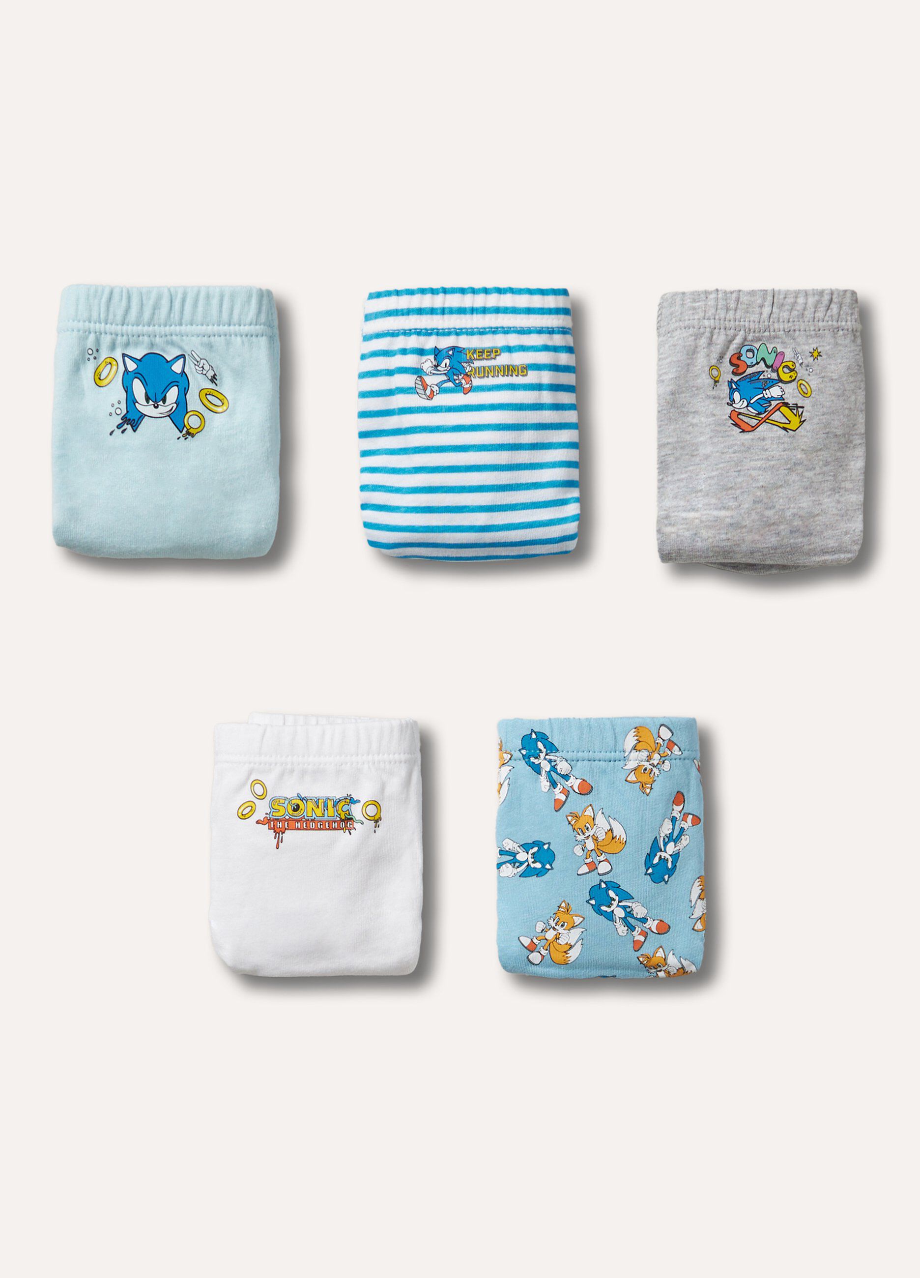 Pack 5 slip Sonic in cotone bambino_0