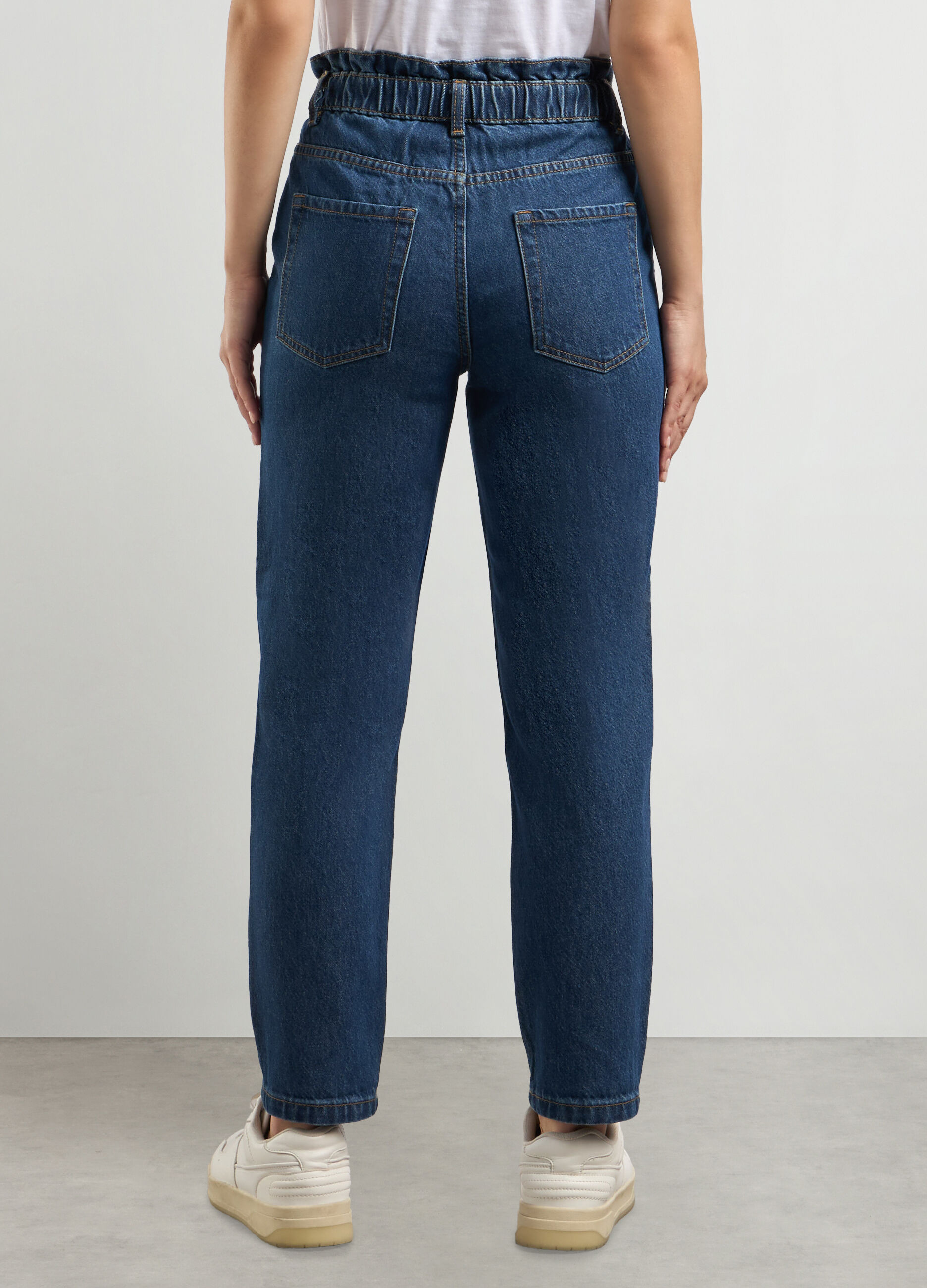 Pantaloni in denim di puro cotone donna_1