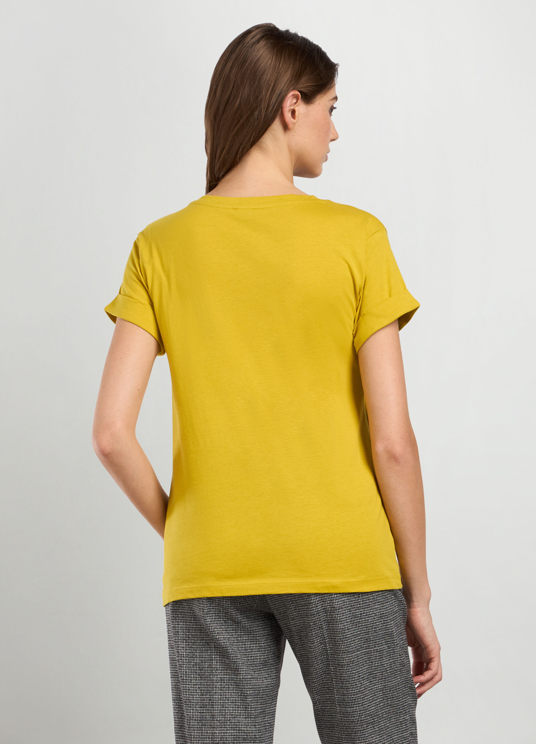 T-shirt in jersey di puro cotone donna_1