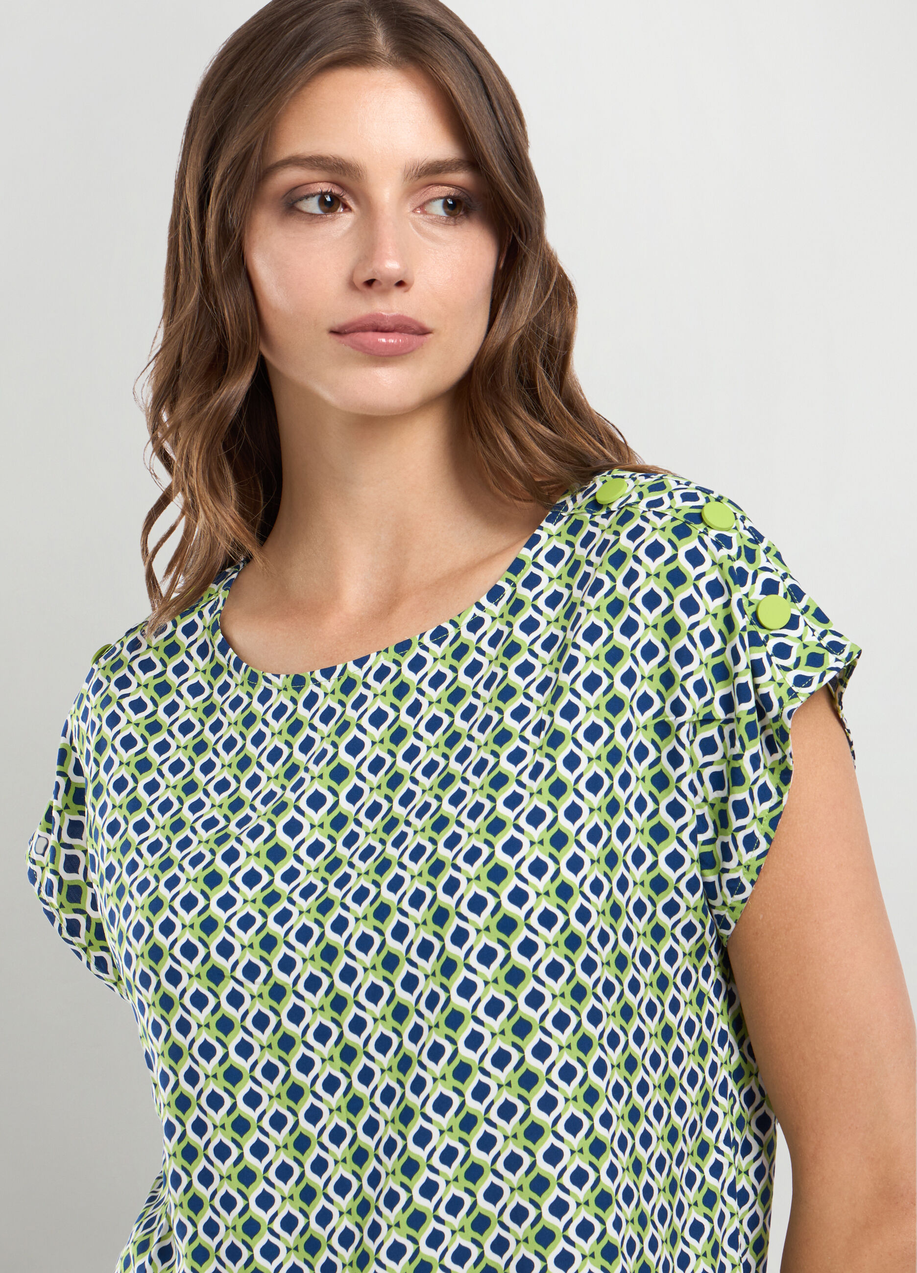 Blusa in pura viscosa con stampa donna_2