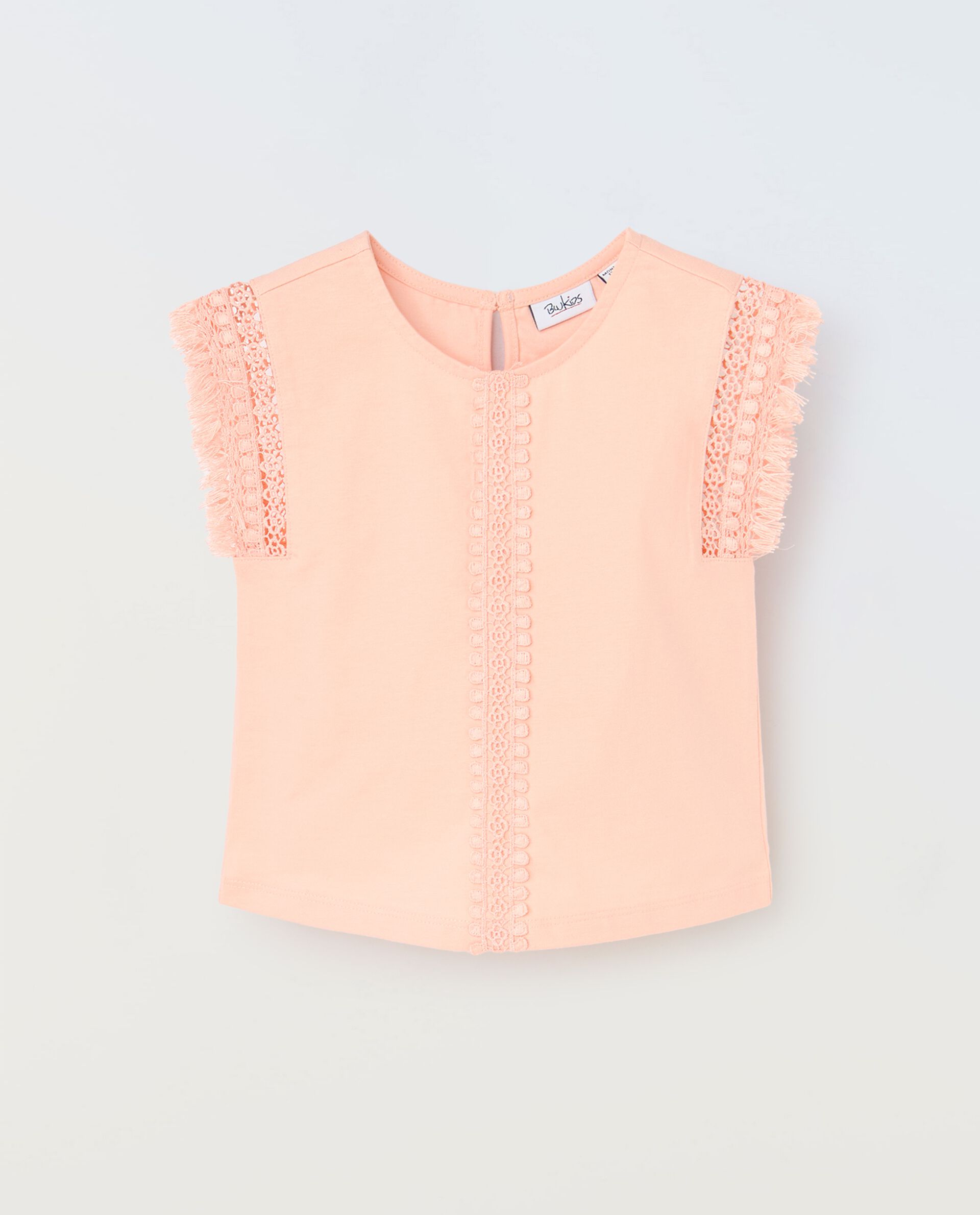 T-shirt in puro cotone con ricami neonata_0