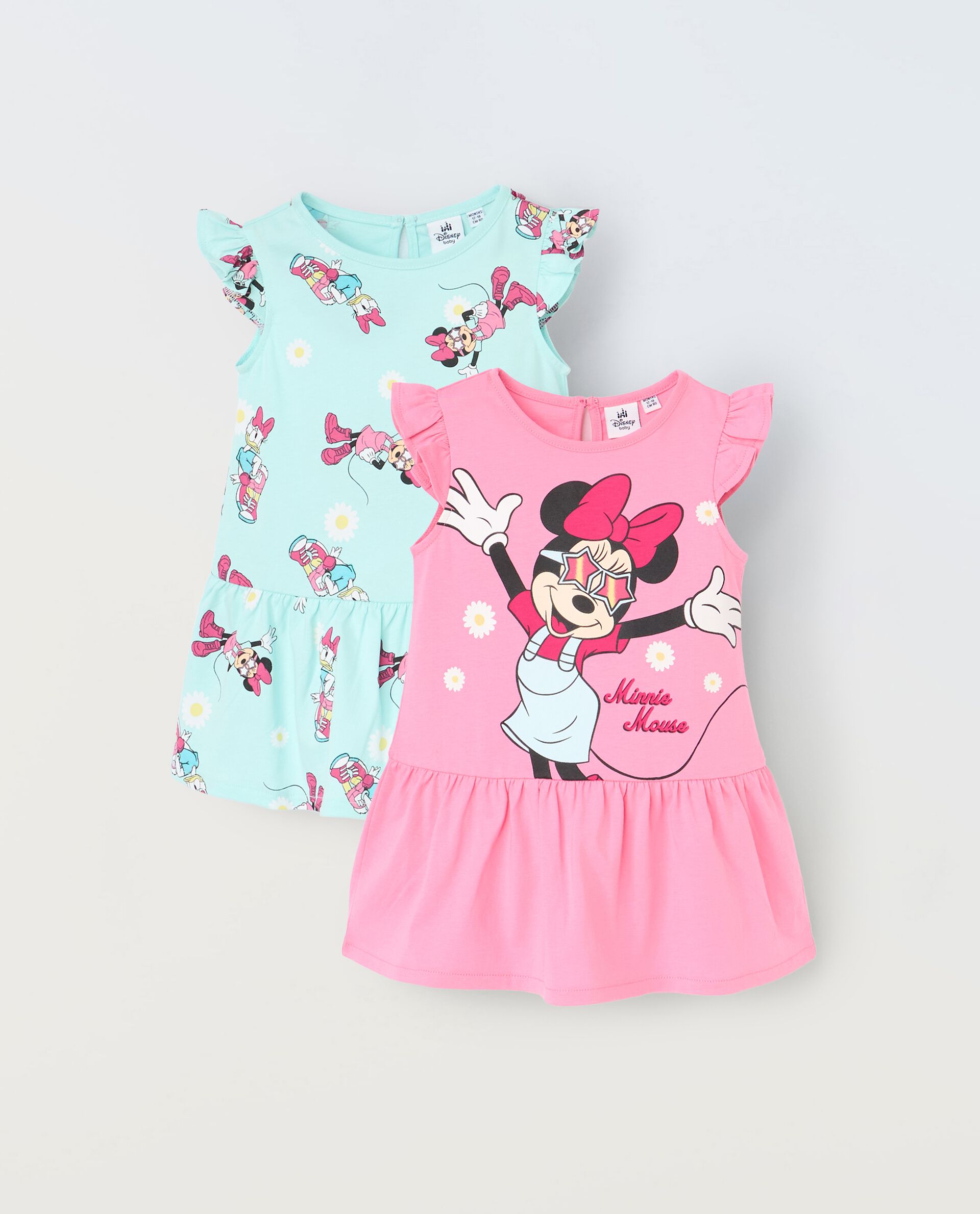 Pack 2 vestiti in puro cotone con stampe Disney neonata_0