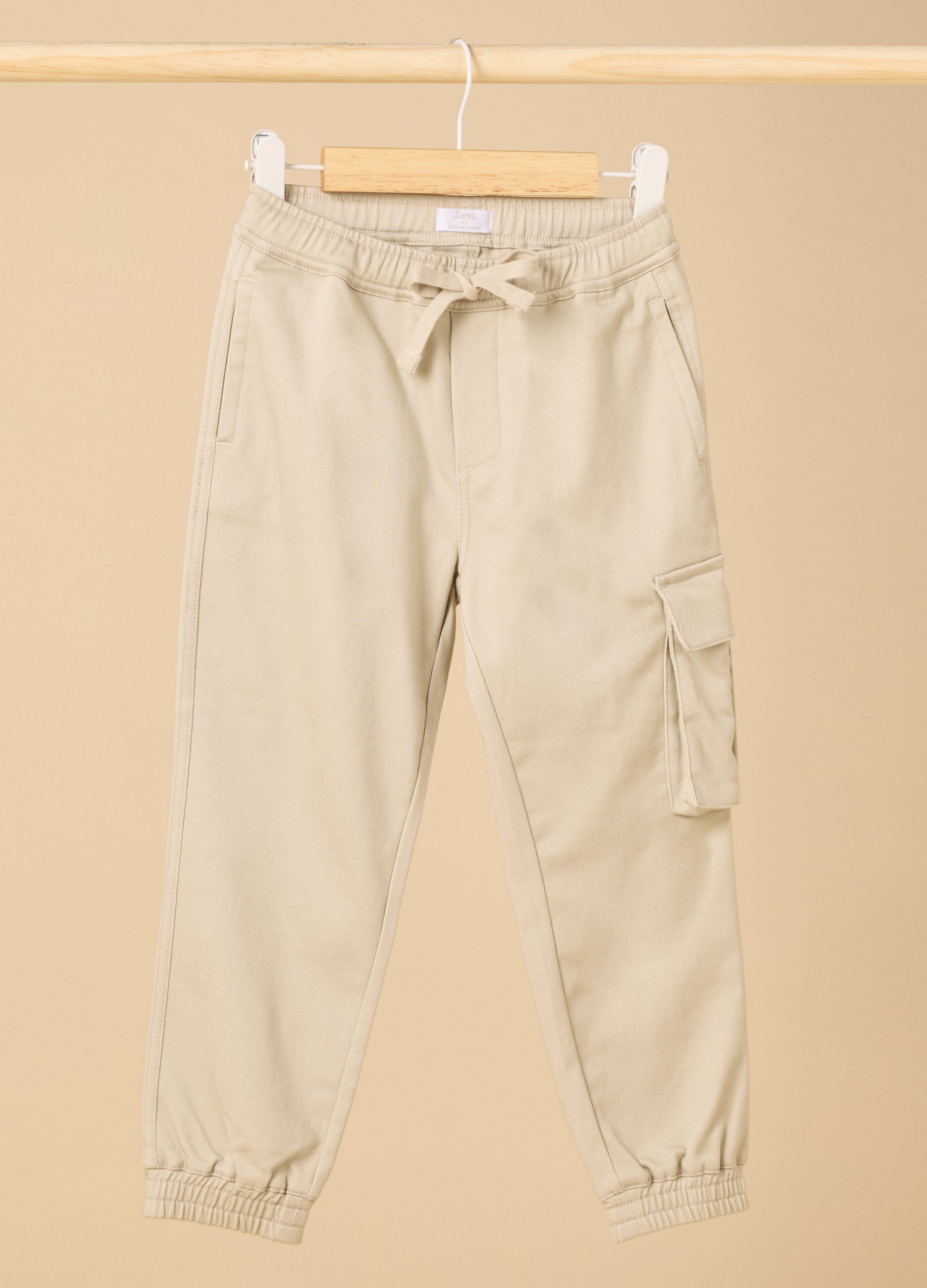 Pantaloni cargo IANA in misto cotone stretch bambino_0