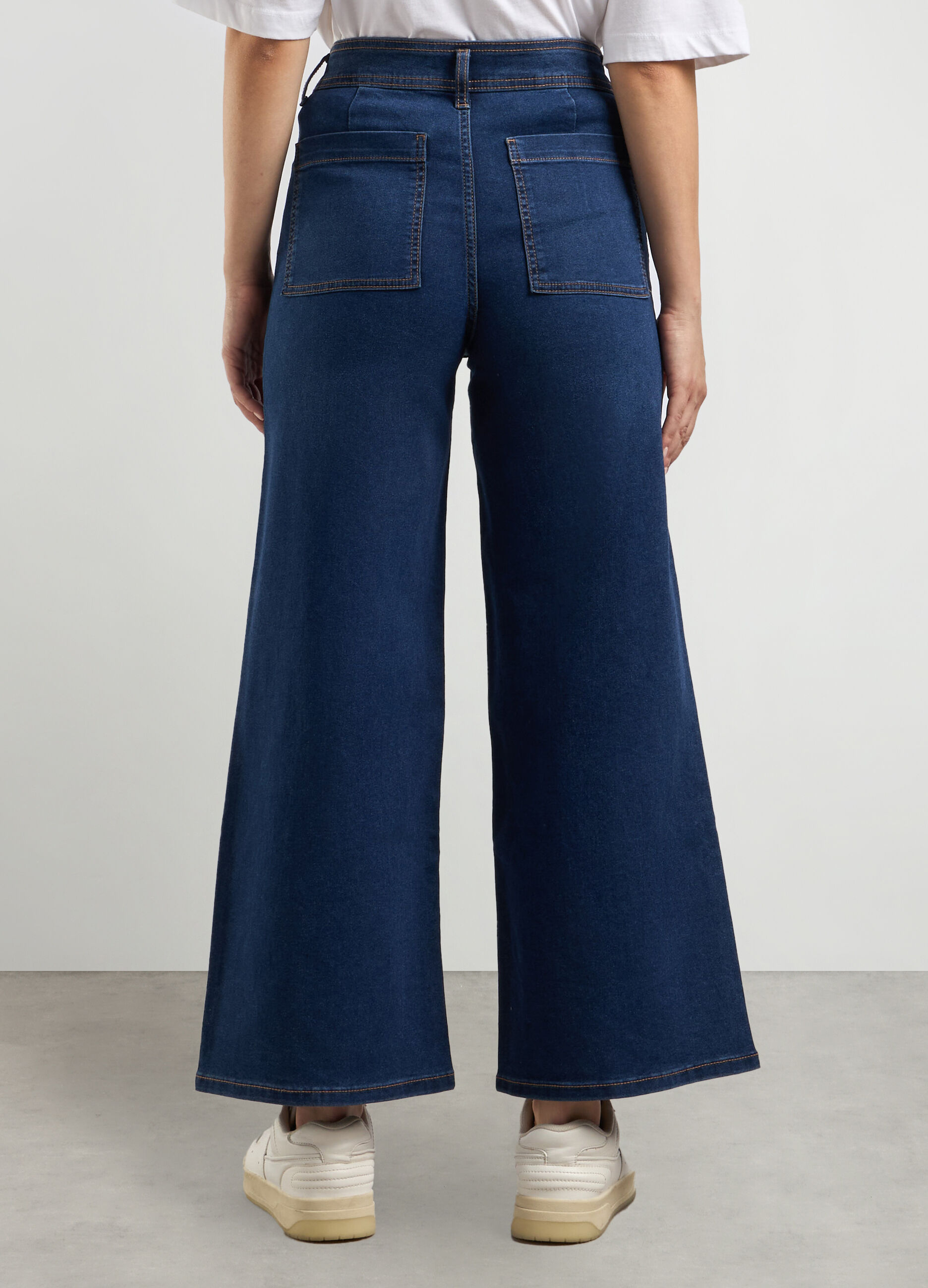 Pantaloni in denim wide leg donna_1