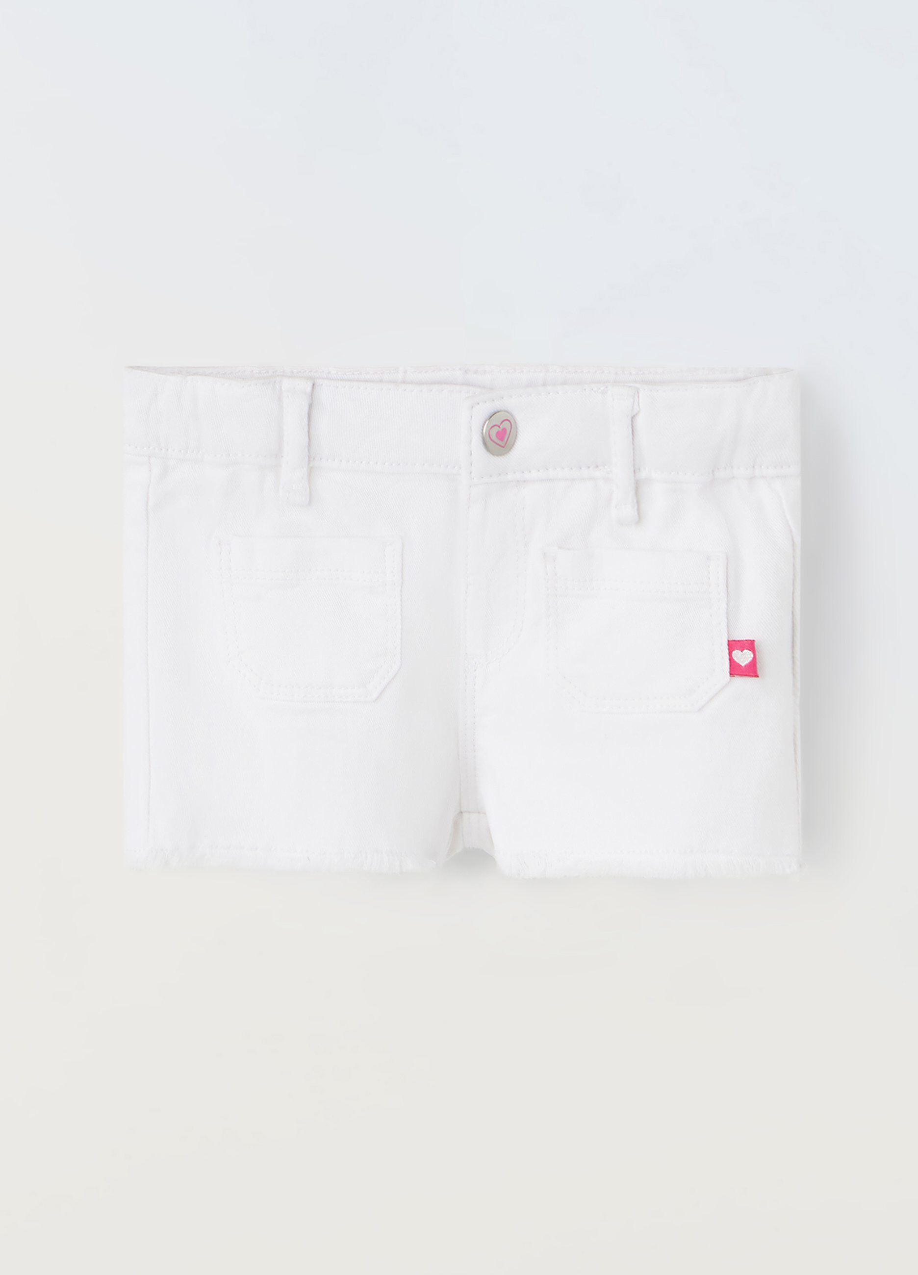 Shorts in denim di cotone stretch neonata_0