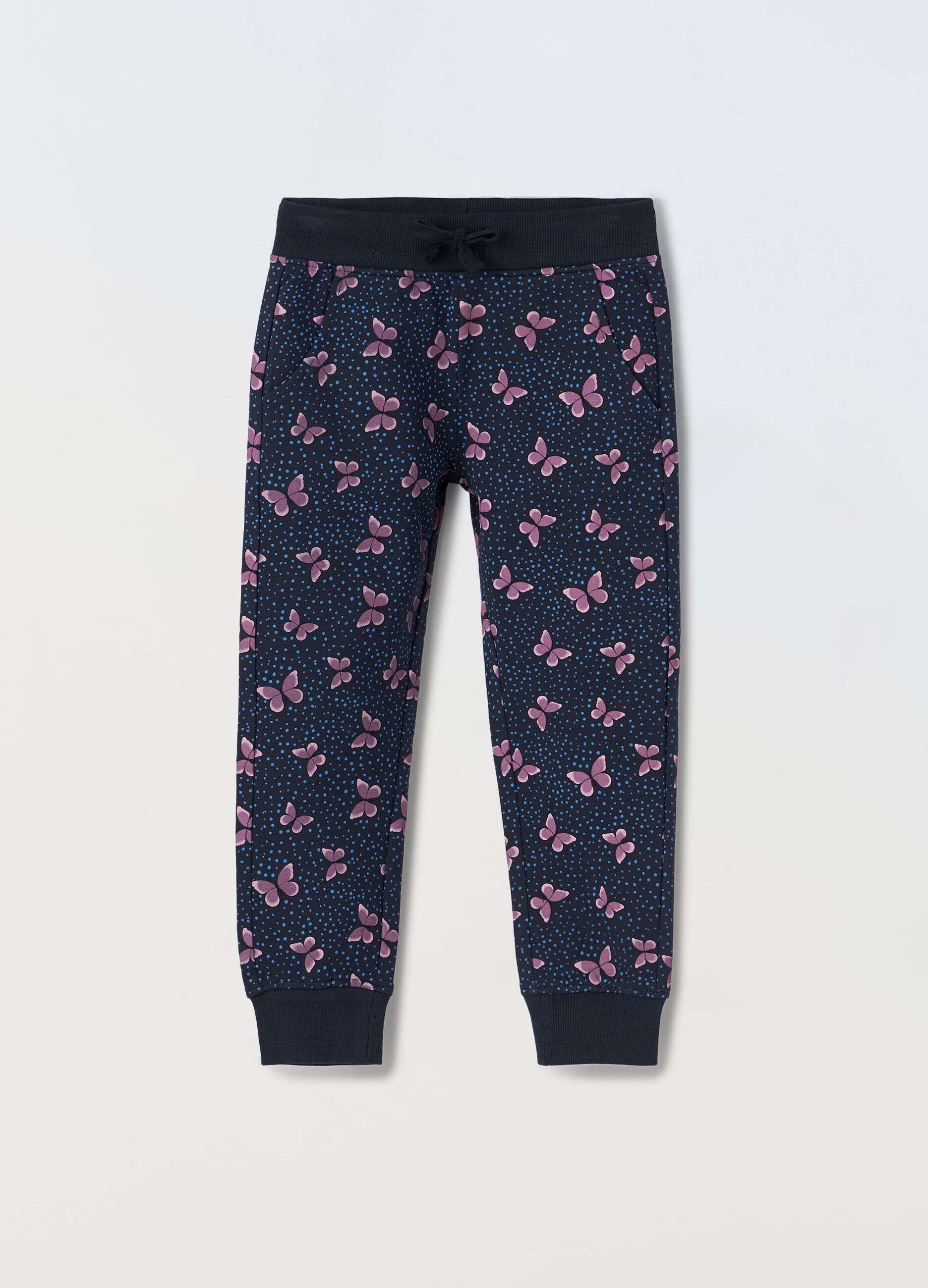 Joggers in french terry stretch bambina_0