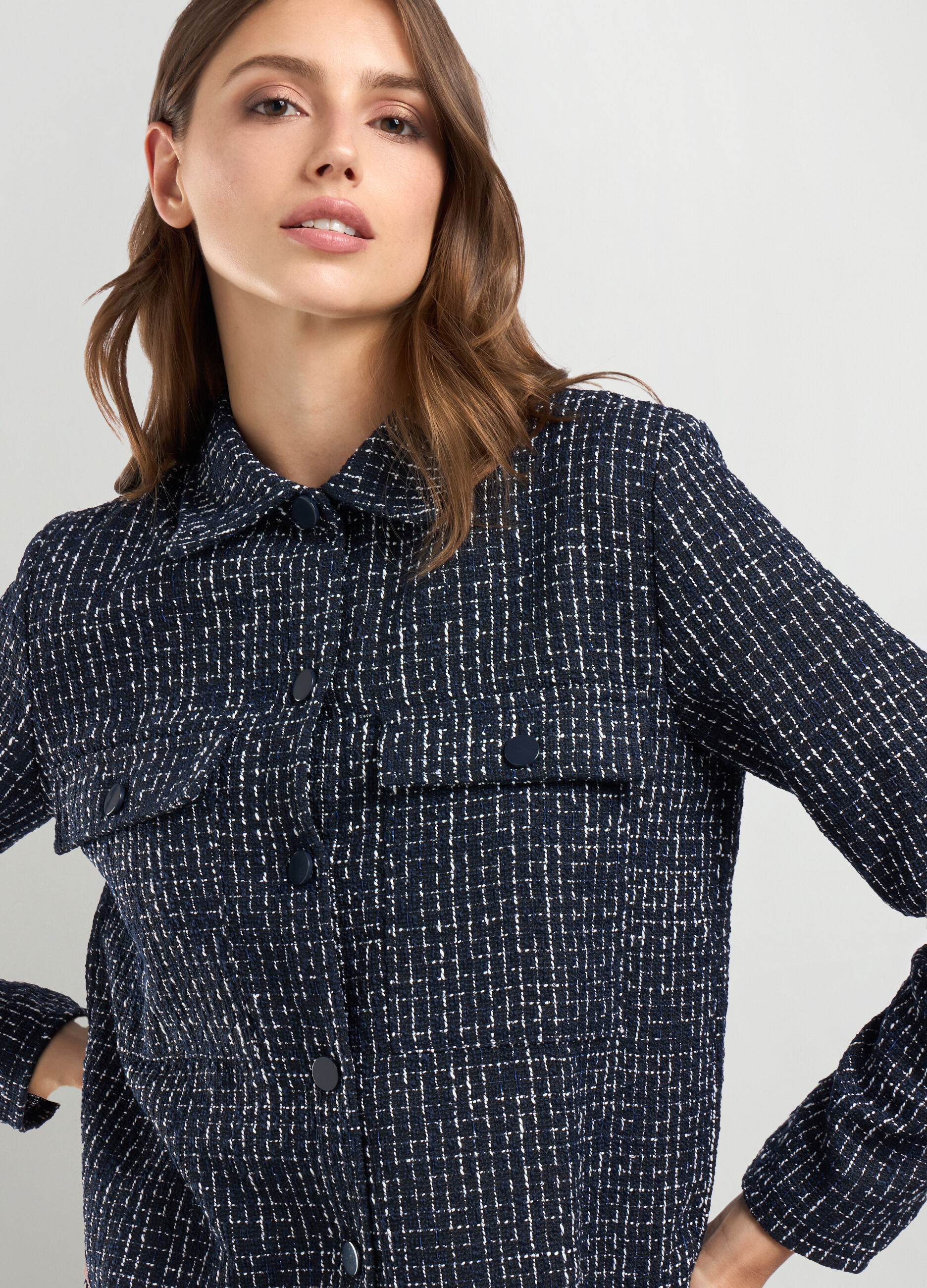 Giacca camicia in bouclé donna_2