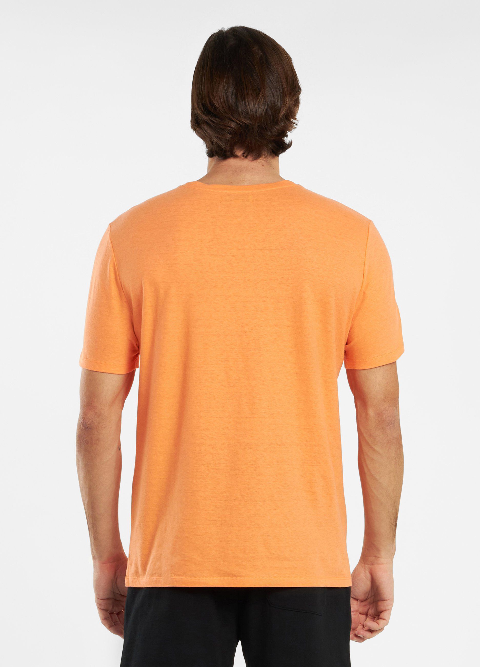 T-shirt in misto lino cotone girocollo uomo
