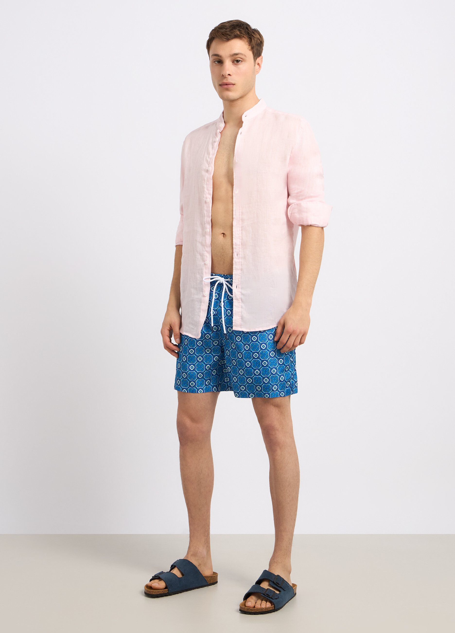 Costume shorts con stampa uomo_0