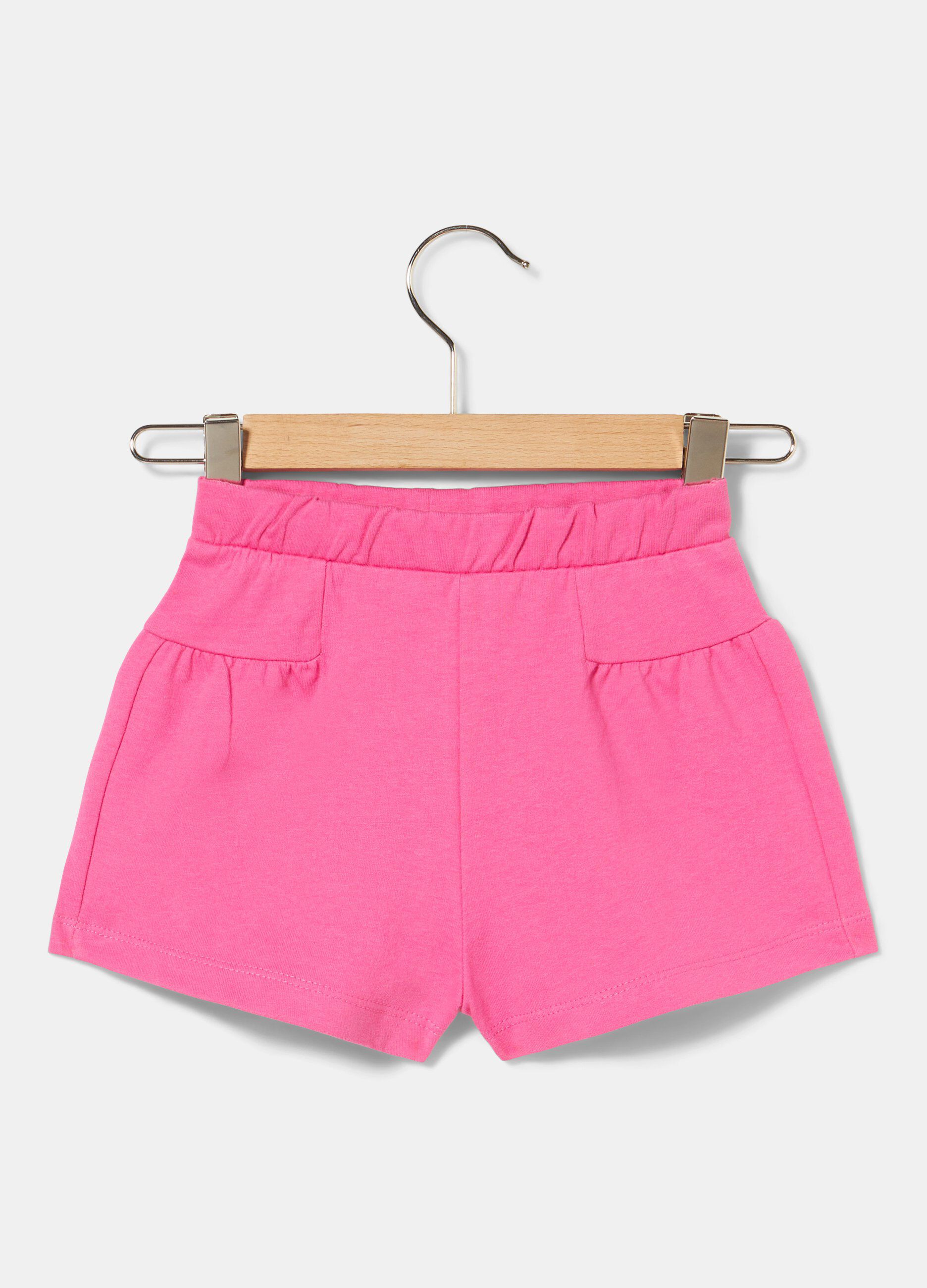 Shorts in felpa di puro cotone neonata_0