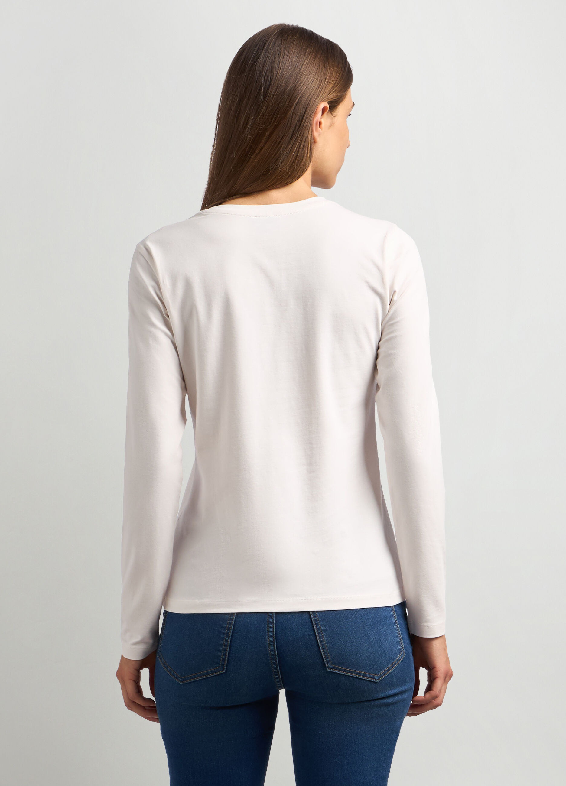 T-shirt in jersey di cotone stretch donna_1