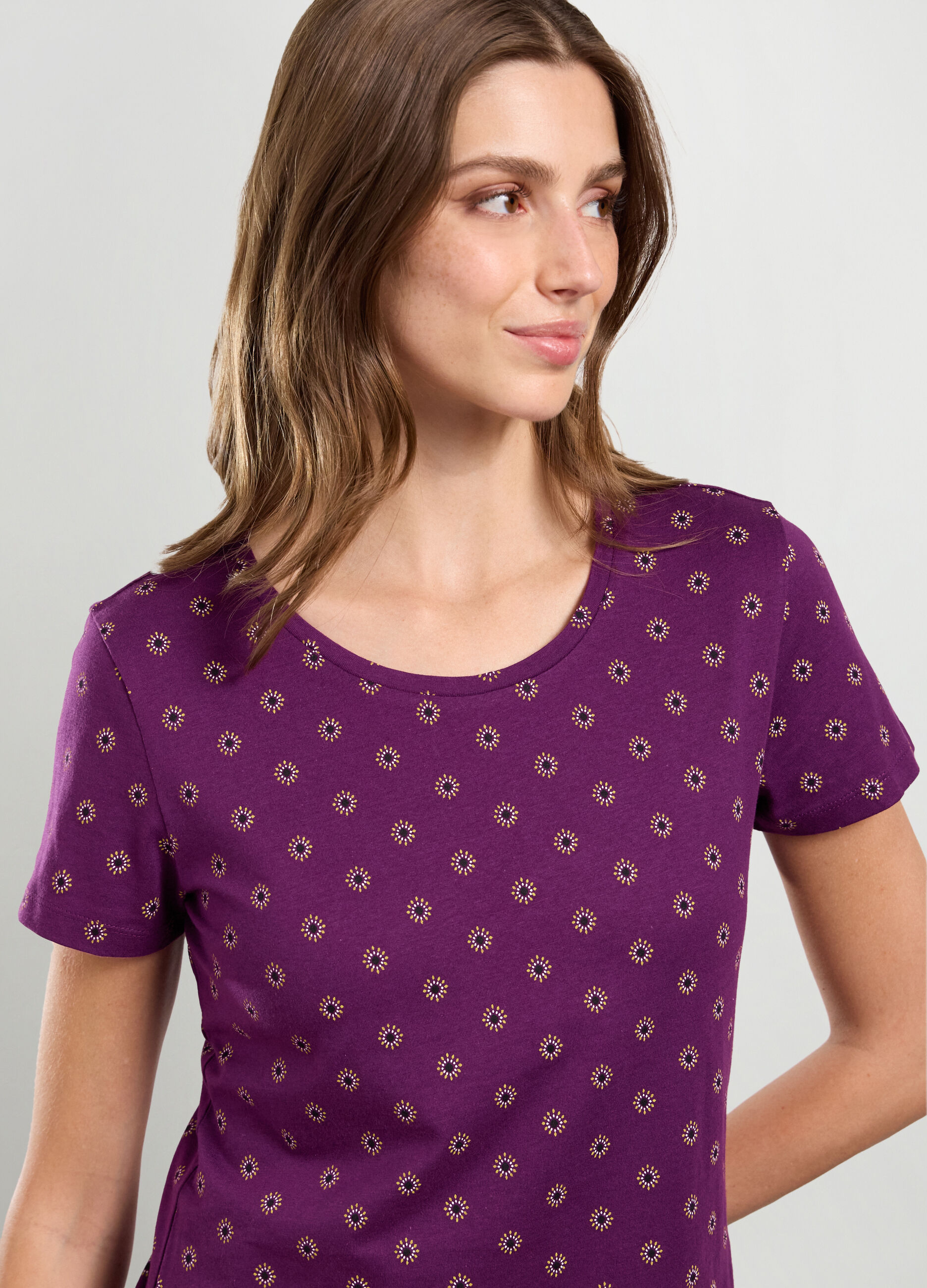 T-shirt in puro cotone con stampa donna_2