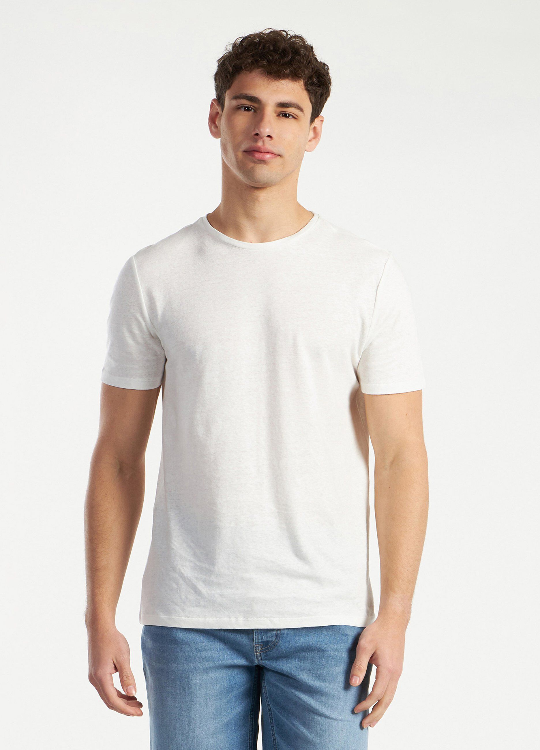 T-shirt in lino misto cotone uomo