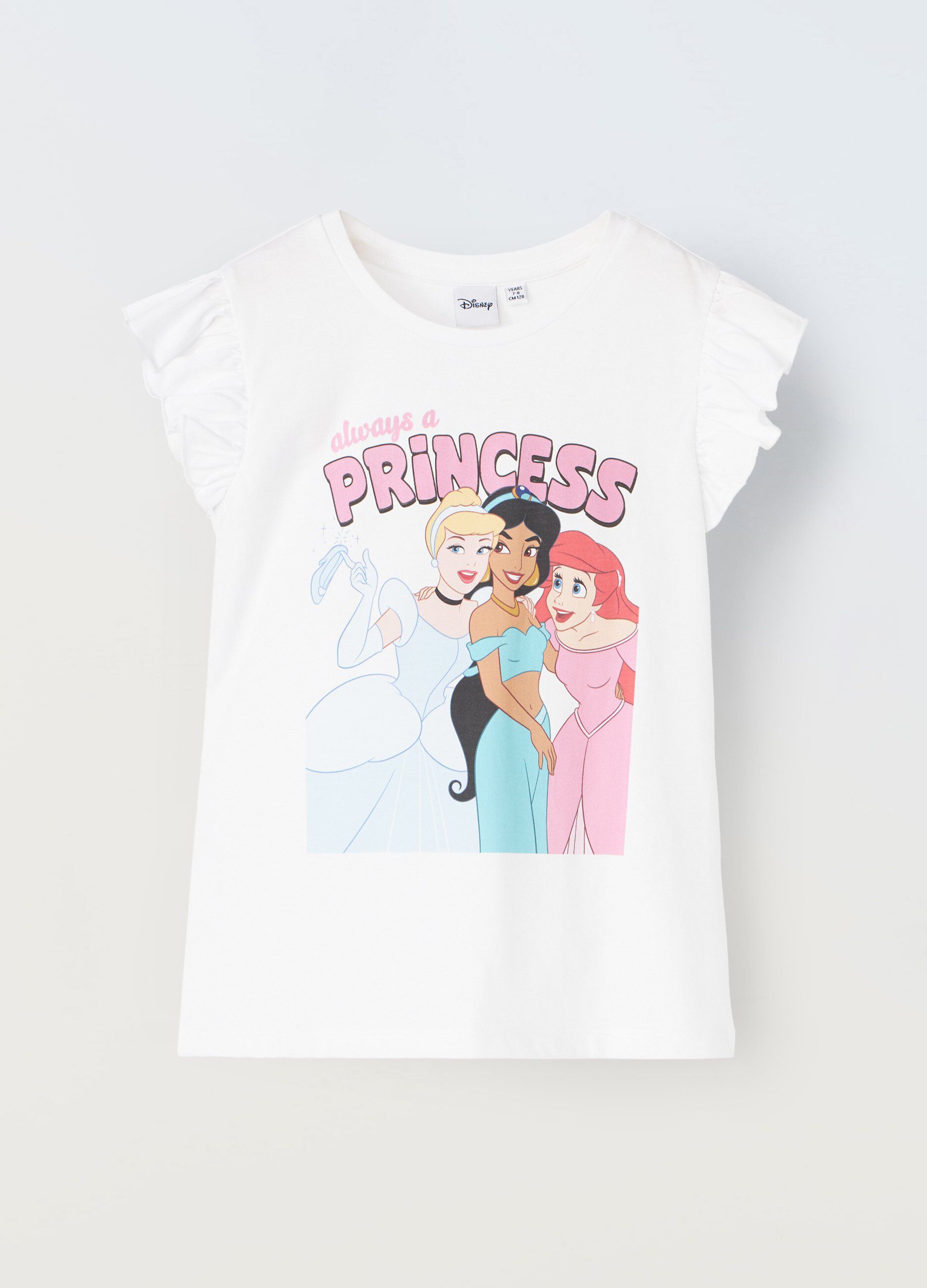 T-shirt in puro cotone con maniche ad aletta bambina_0