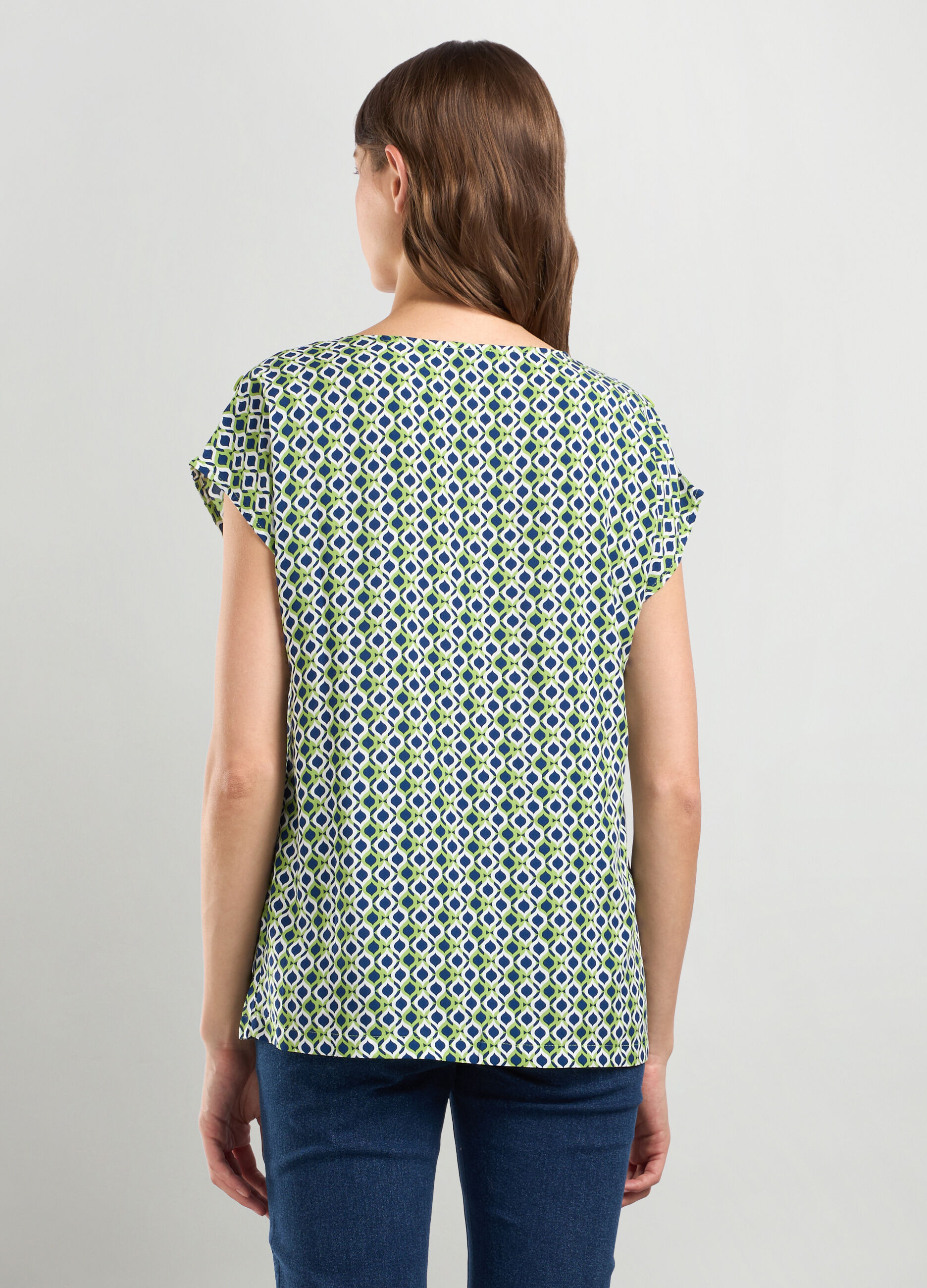 Blusa in pura viscosa con stampa donna_1