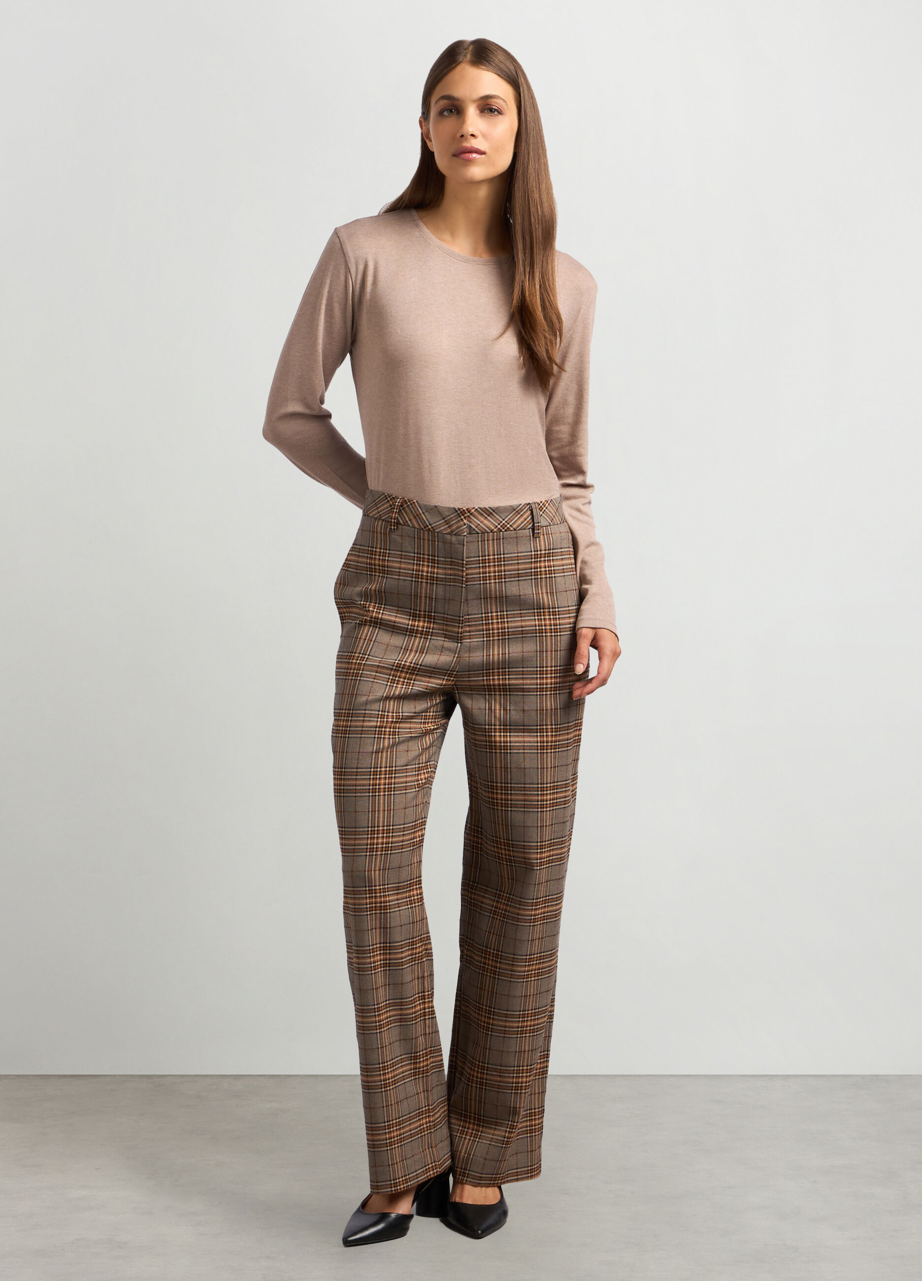 Pantaloni jacquard in misto viscosa donna_0