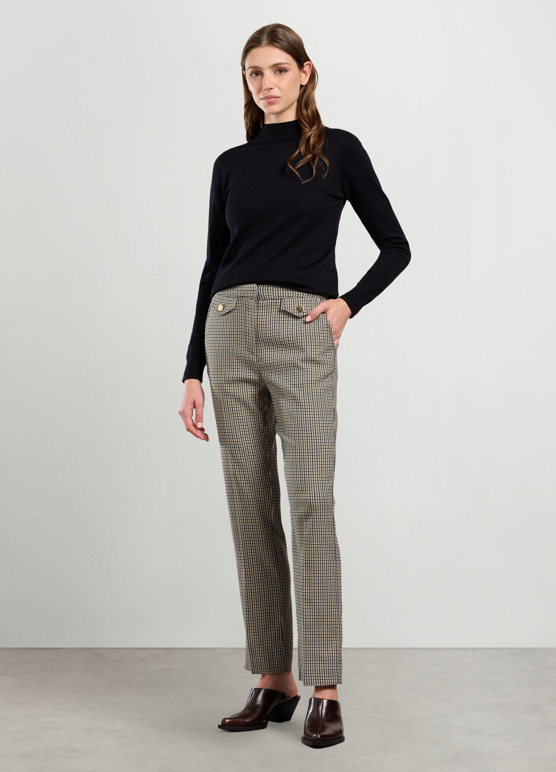 Pantaloni in tessuto jacquard donna_0