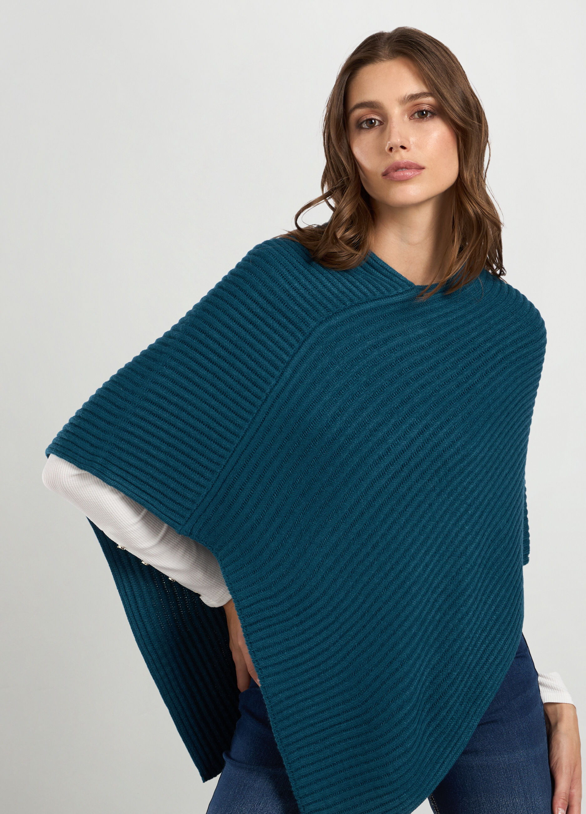 Poncho tricot con lavorazione jacquard _2