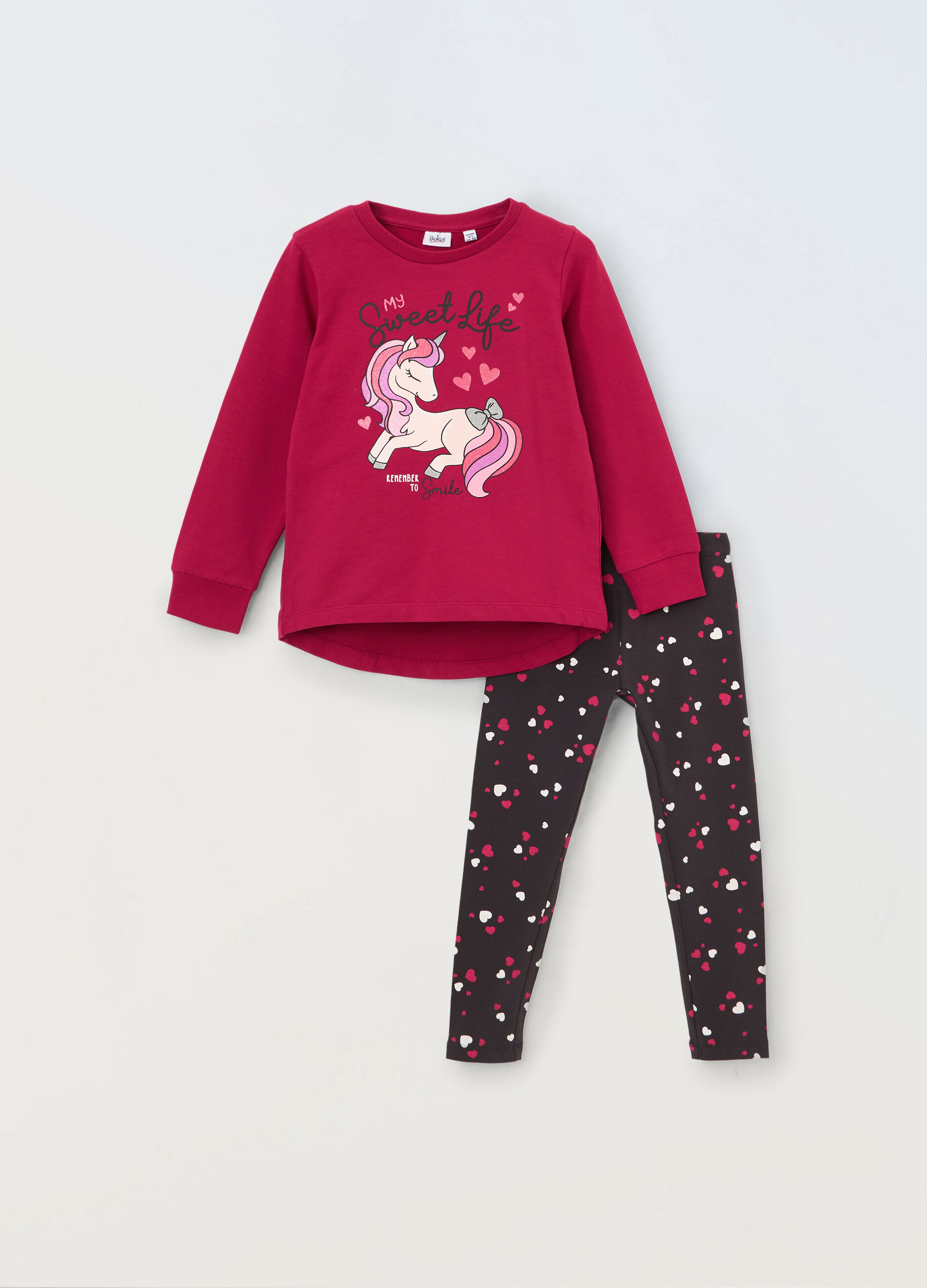 Jogging set in french terry stretch bambina_0