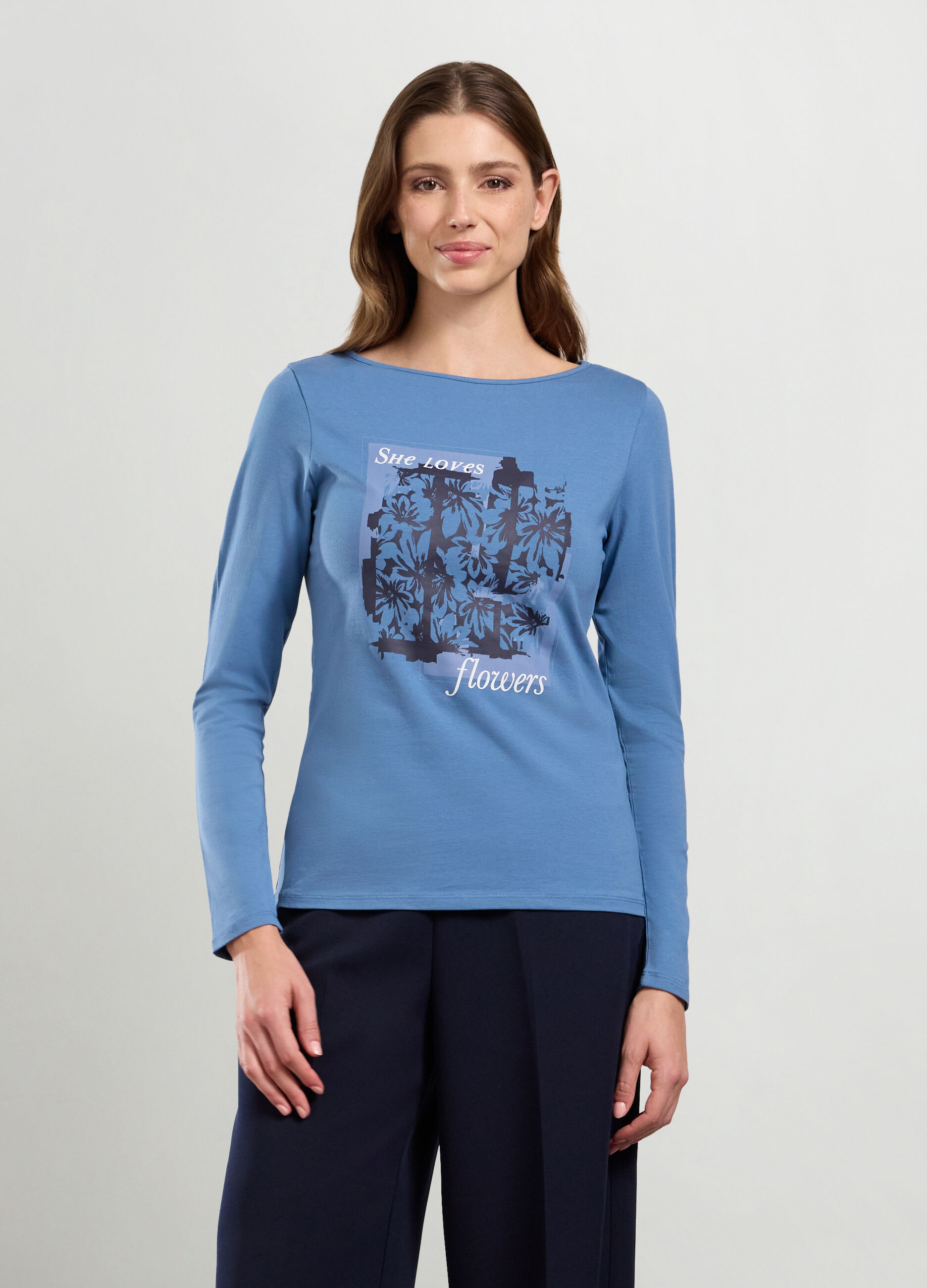 T-shirt in cotone stretch donna_0