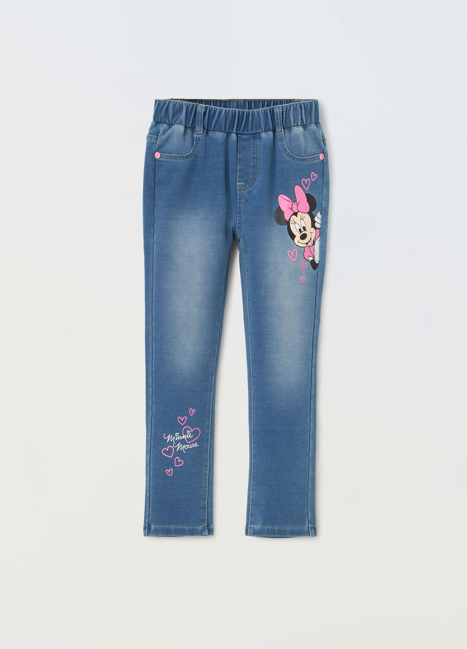 Jeggings in denim di cotone stretch bambina_0