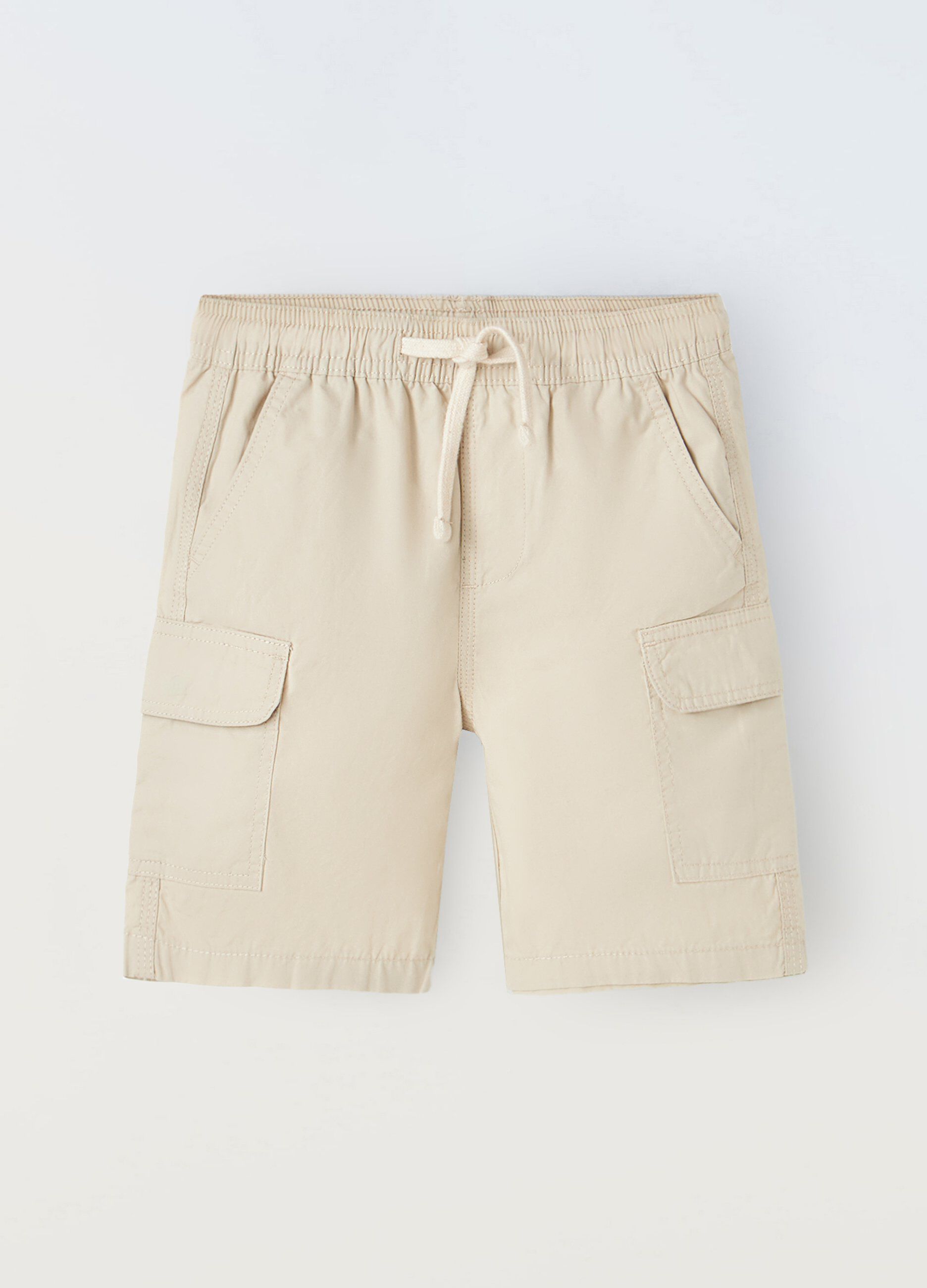 Shorts cargo in puro cotone bambino_0