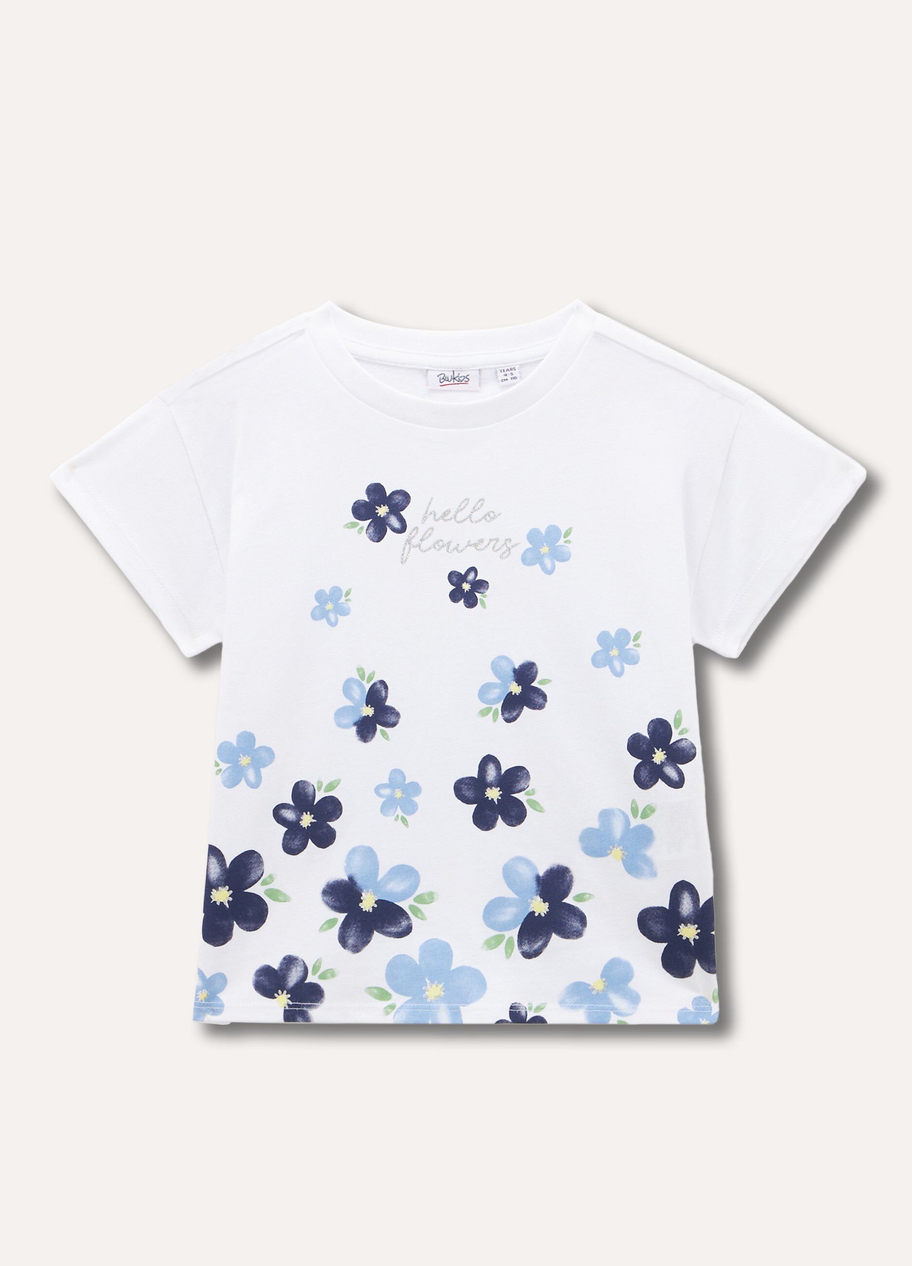 T-shirt in cotone stretch con stampa bambina_0