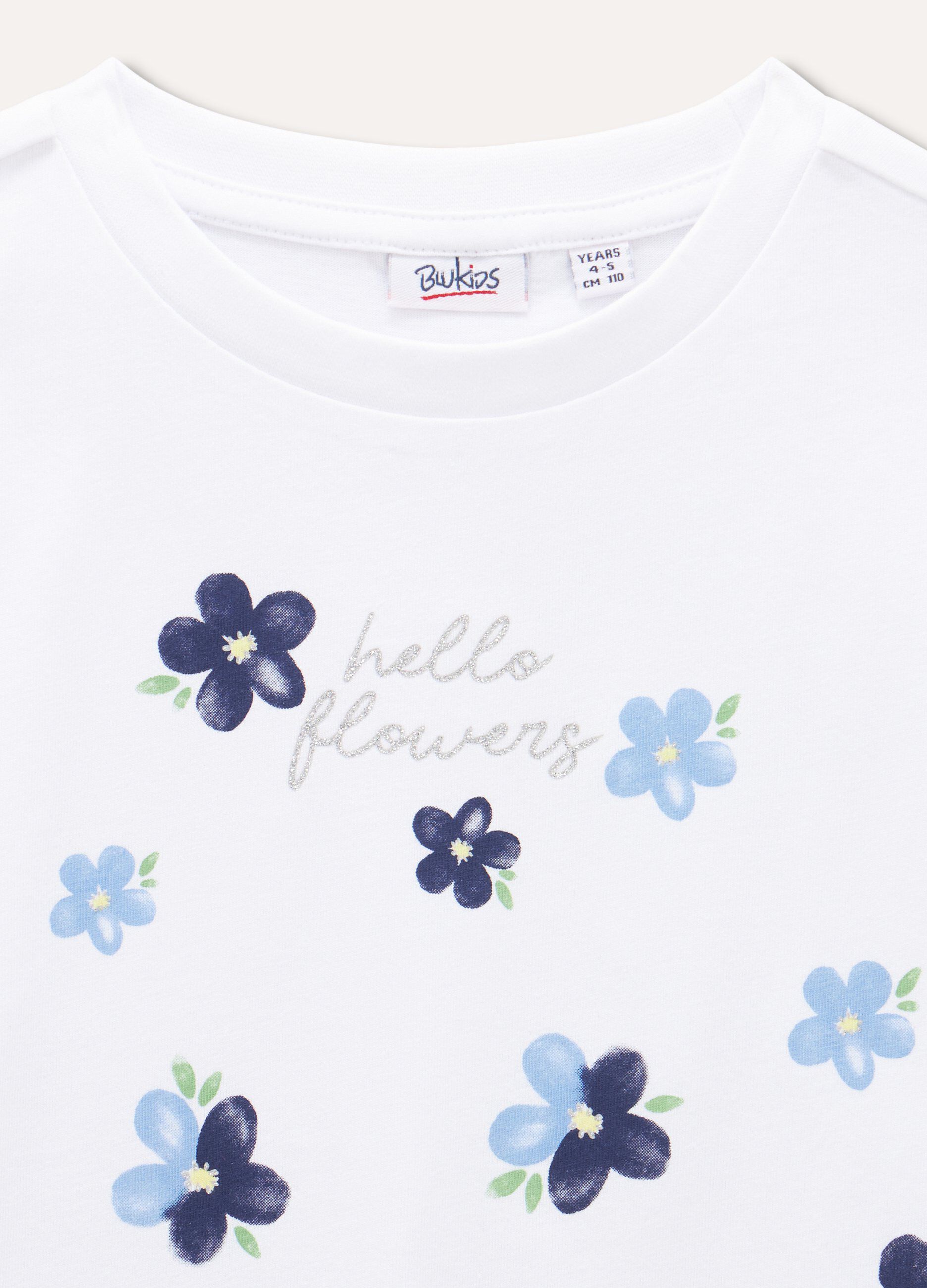 T-shirt in cotone stretch con stampa bambina_1