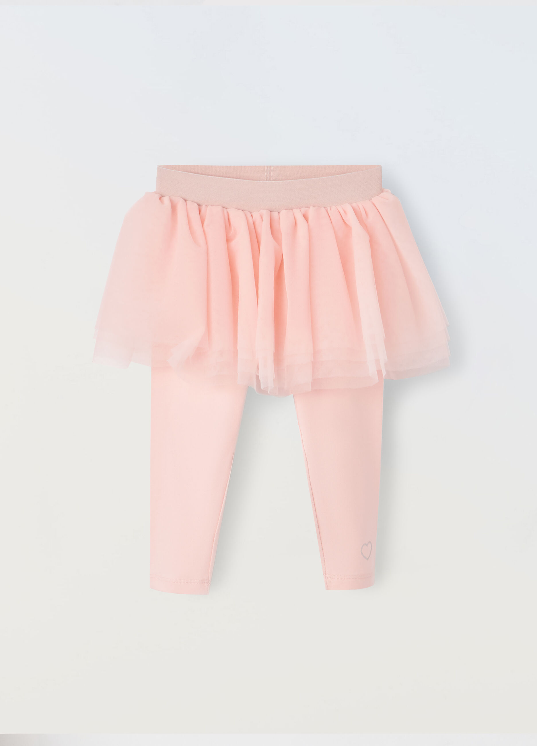 Leggings con gonna in tulle neonata_0