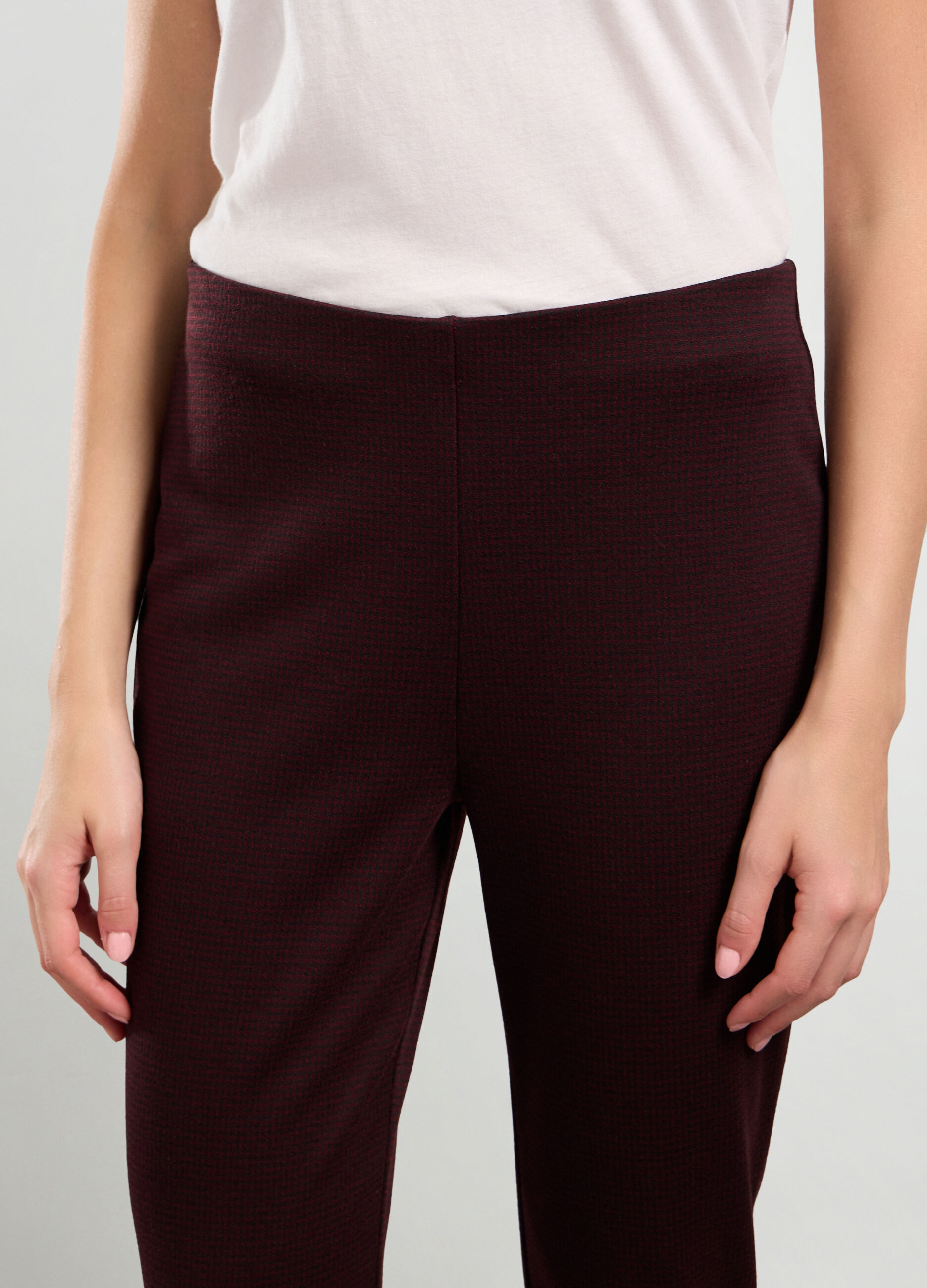 Pantaloni jacquard in misto viscosa donna_2