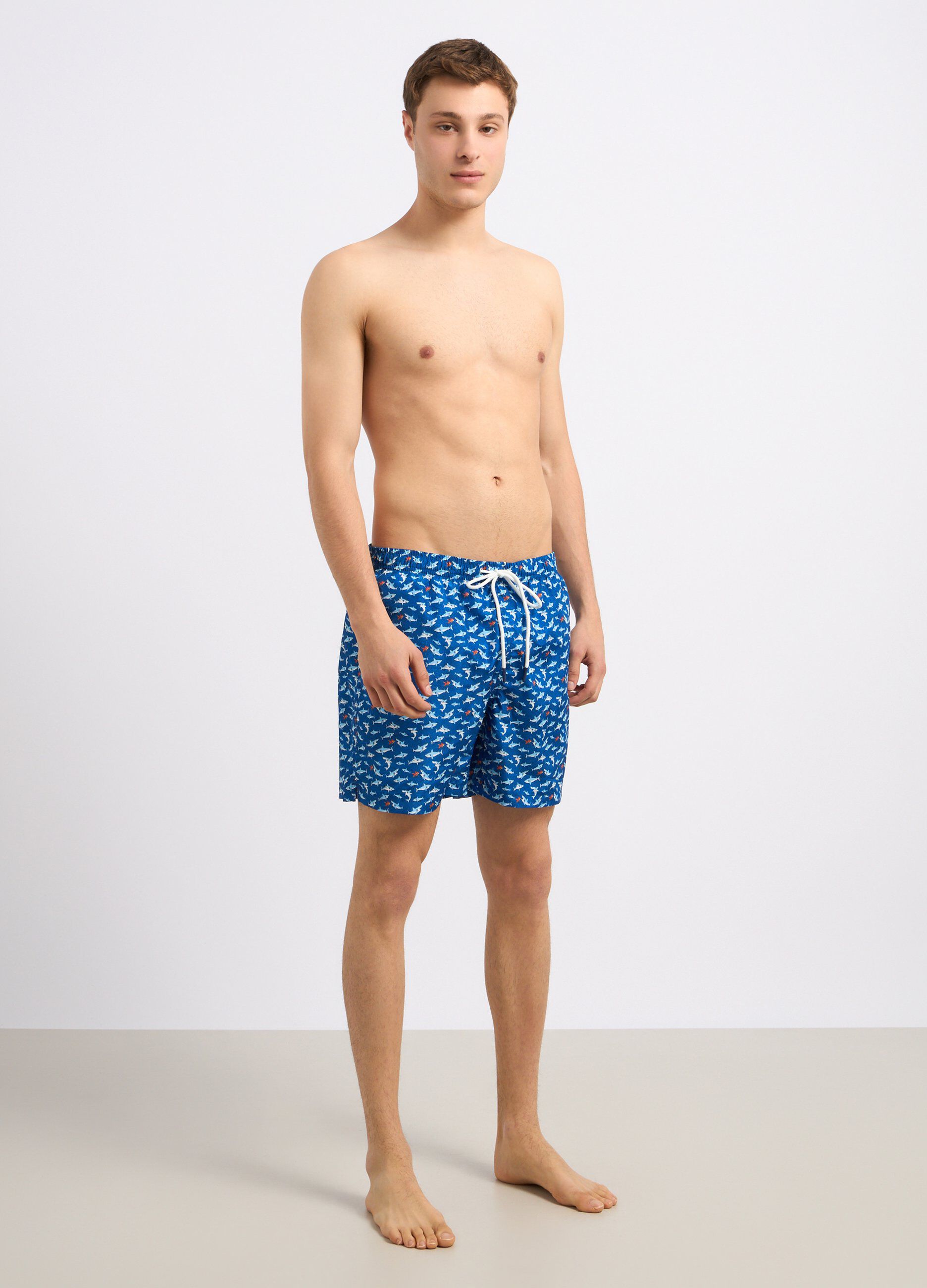 Costume shorts con stampa uomo_0