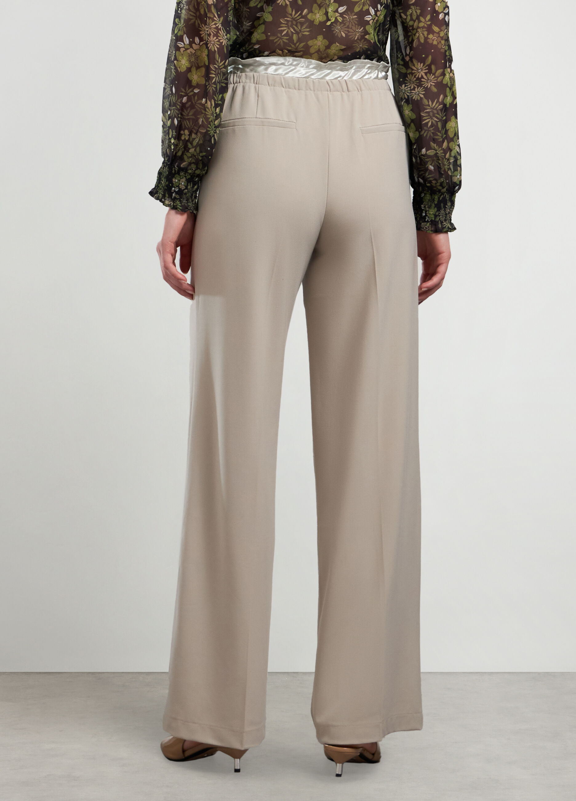 Pantaloni in misto viscosa stretch donna_1