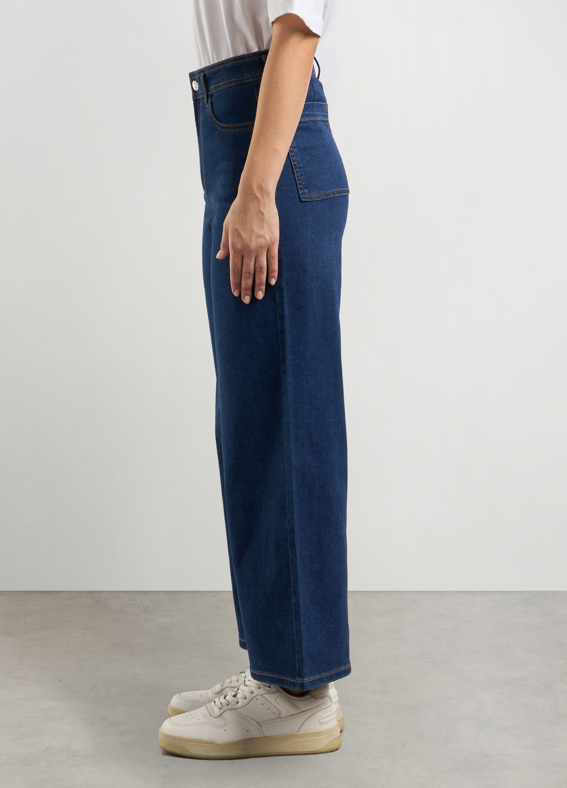 Pantaloni in denim wide leg donna_2